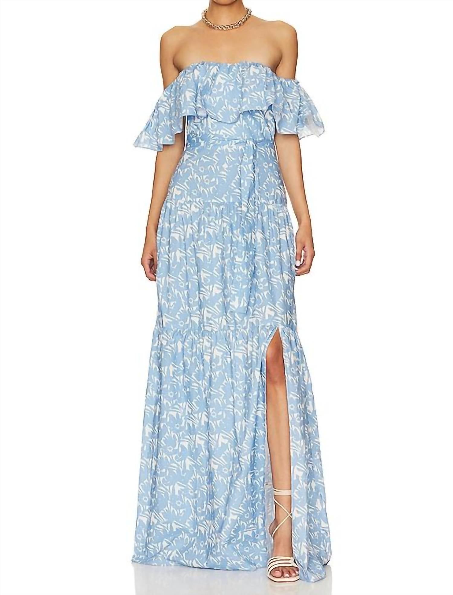 Shop Amanda Uprichard Karalyn Maxi Dress In Bluestem Print