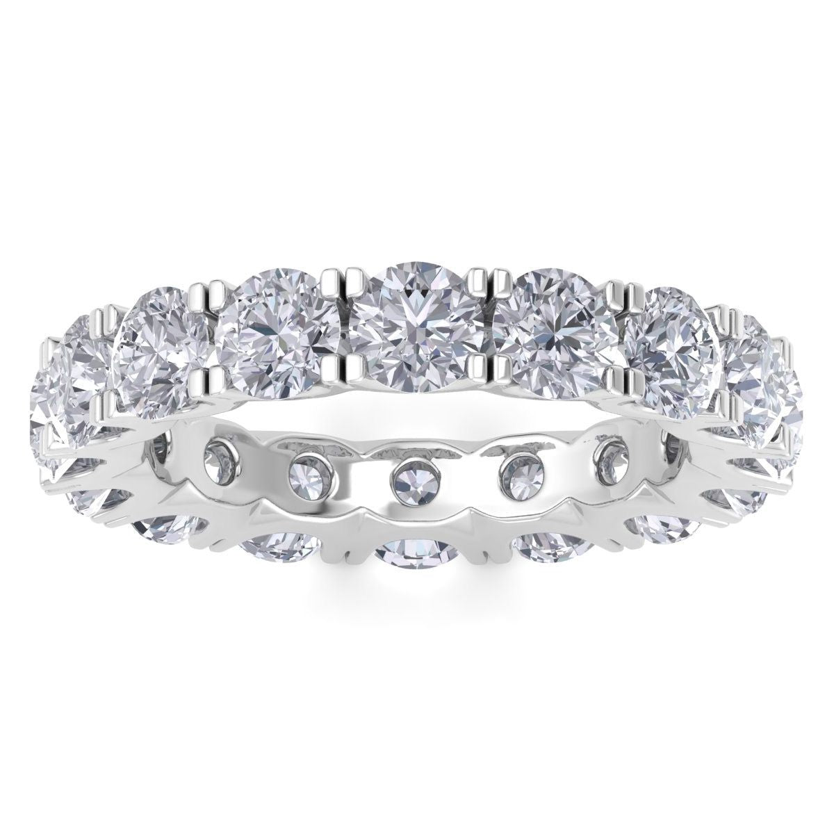 Shop Sselects 14 Karat White Gold 4 1/2 Carat Lab Grown Diamond Eternity Ring In Silver
