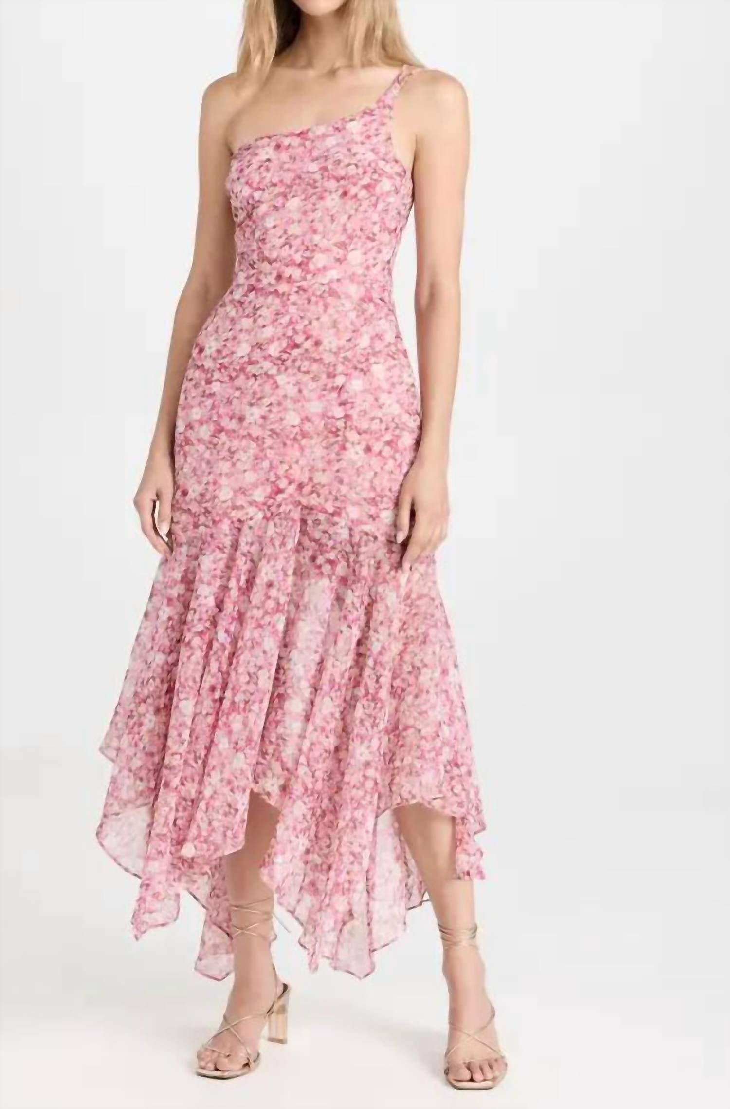 Shop Astr Malvina Dress In Pink Floral