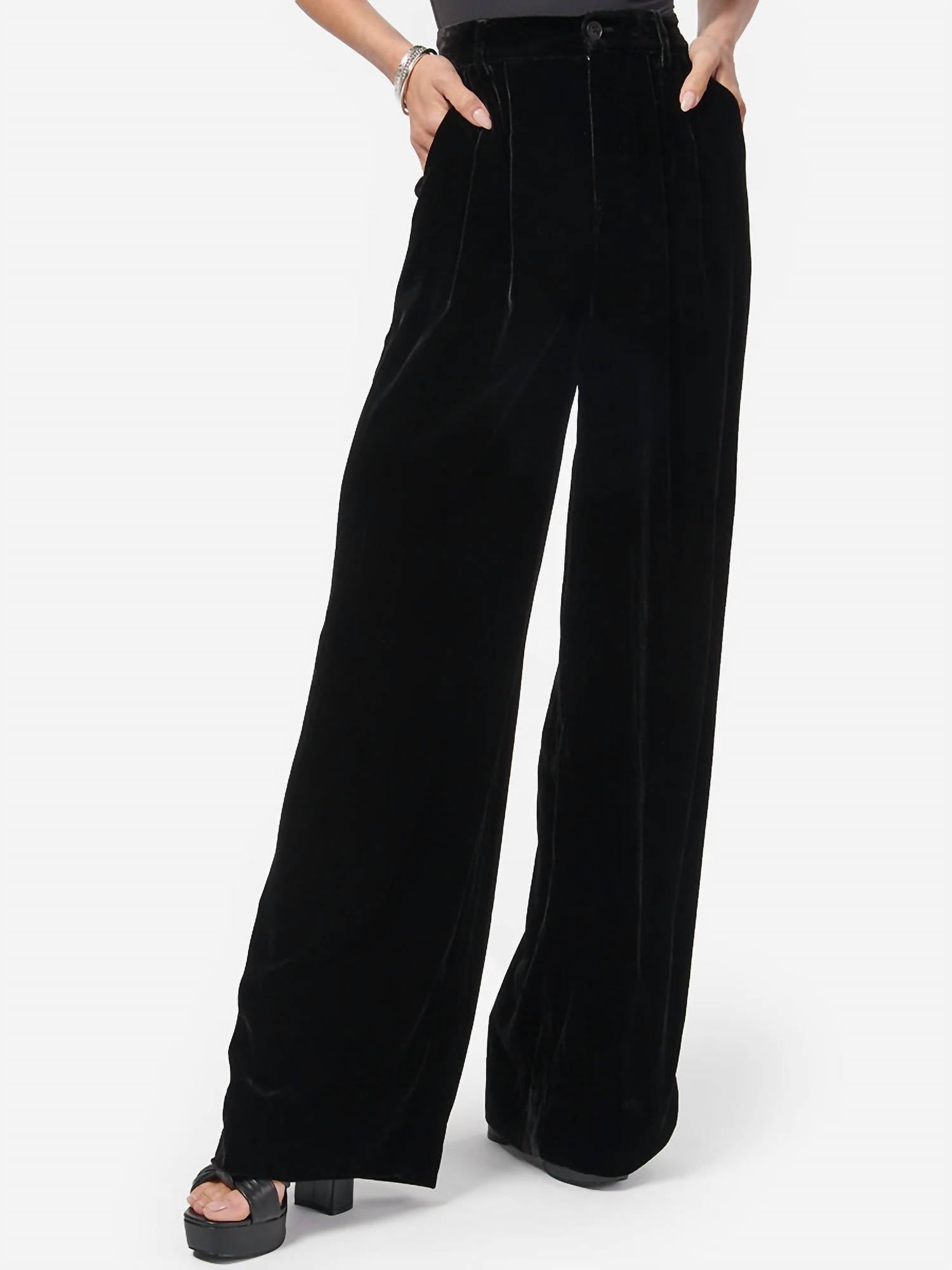 Shop Cami Nyc Rylie Velvet Pant In Black
