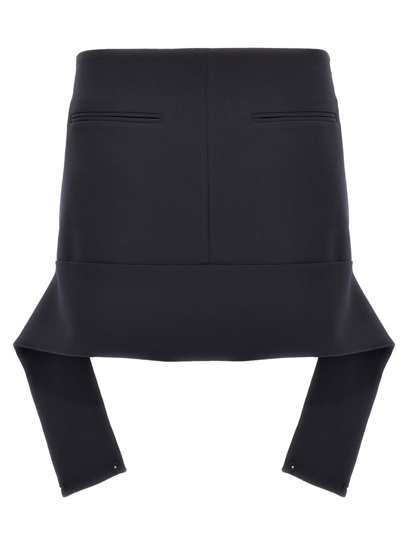 Courrèges 'reversed Belt Mini' Skirt In Blue