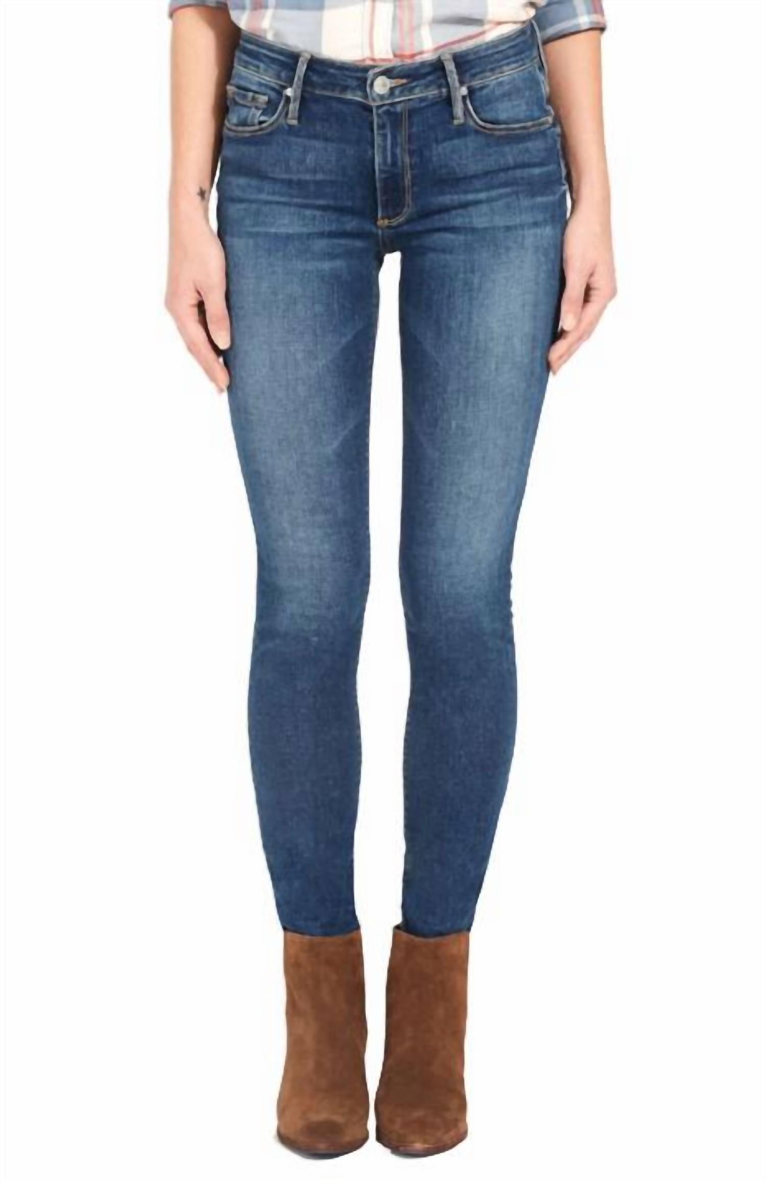 Shop Black Orchid Jude Mid Rise Super Skinny Jean In Ain't No Sunshine In Blue