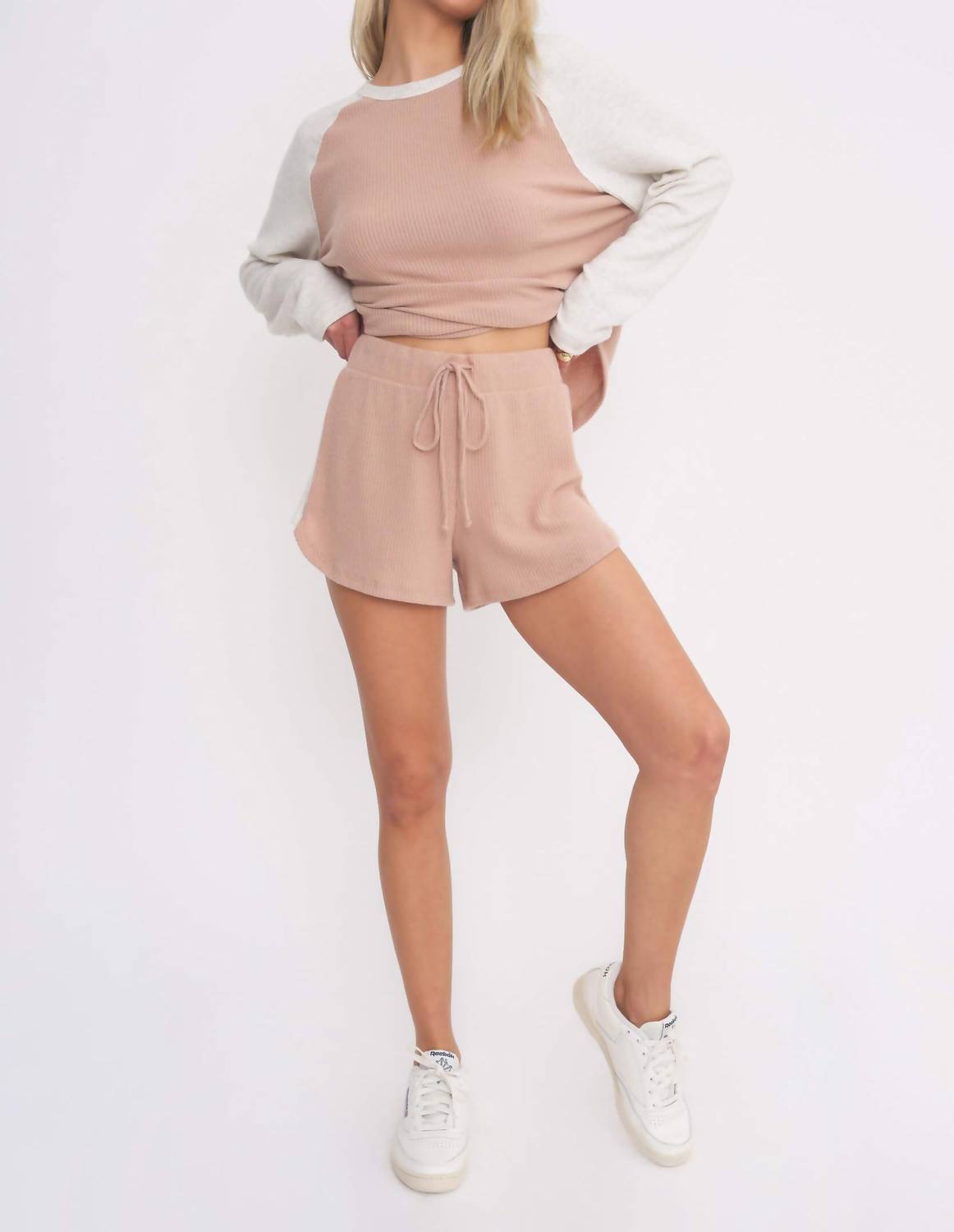 Shop Project Social T Bases Loaded Shorts In Tea Biscuit / Oatmeal In Pink