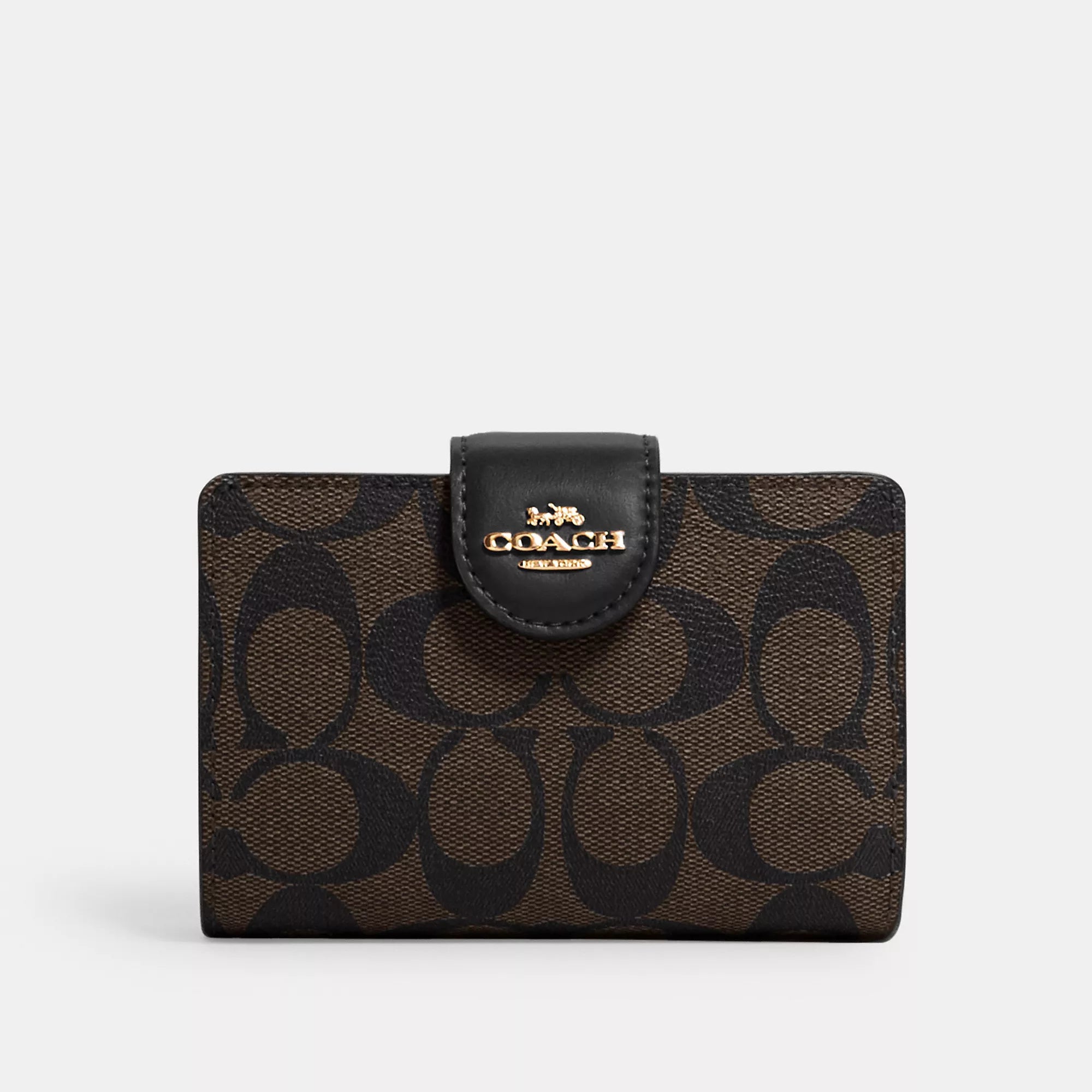 COACH Medium Corner Zip Wallet In Signature Canvas