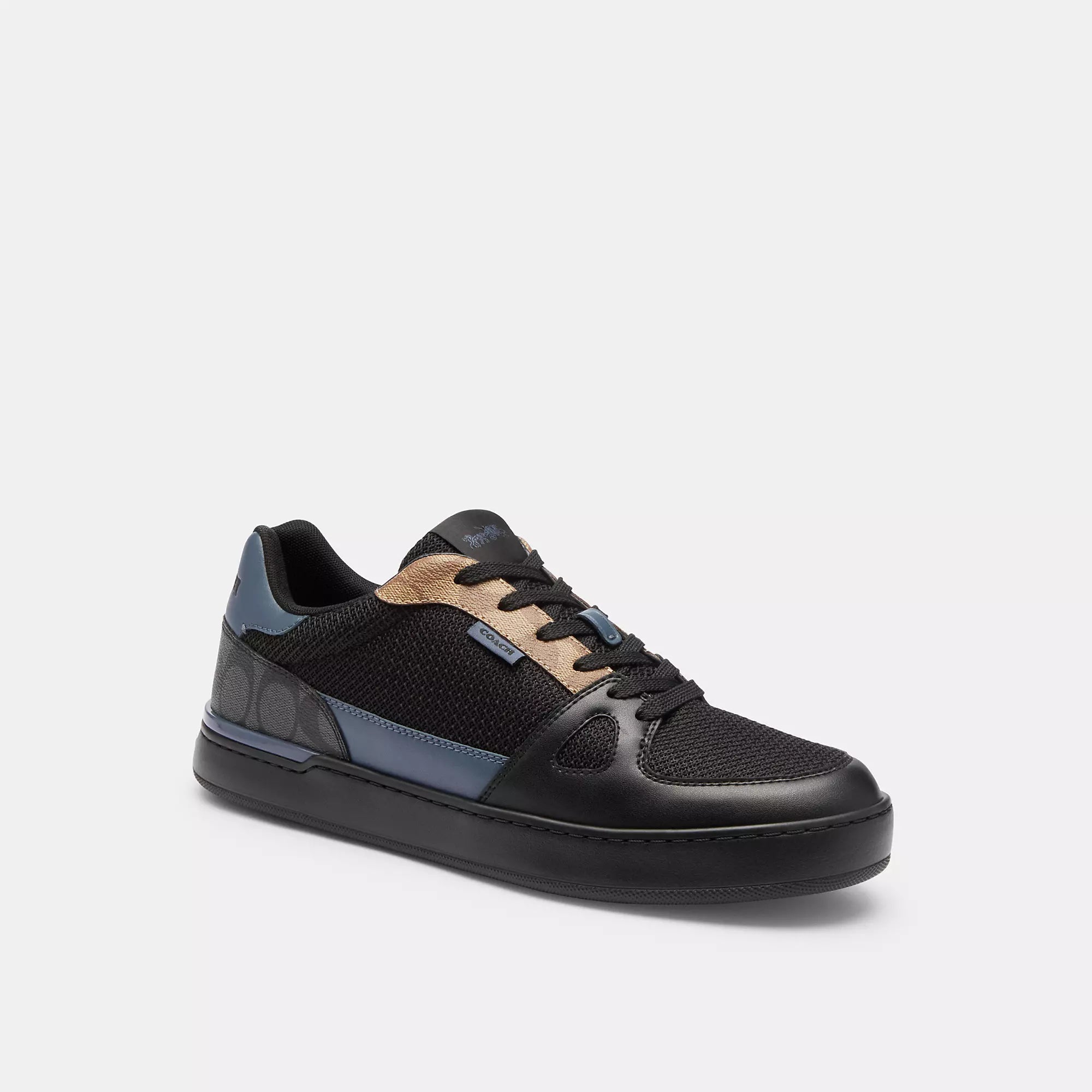 Coach Outlet Clip Court Sneaker In Colorblock Signature Canvas In Black