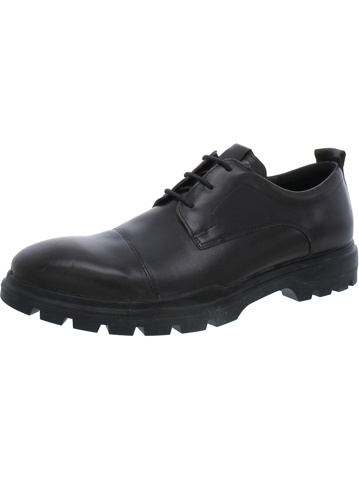 Ecco City Tray Avant Mens Leather Derby Shoes In Black