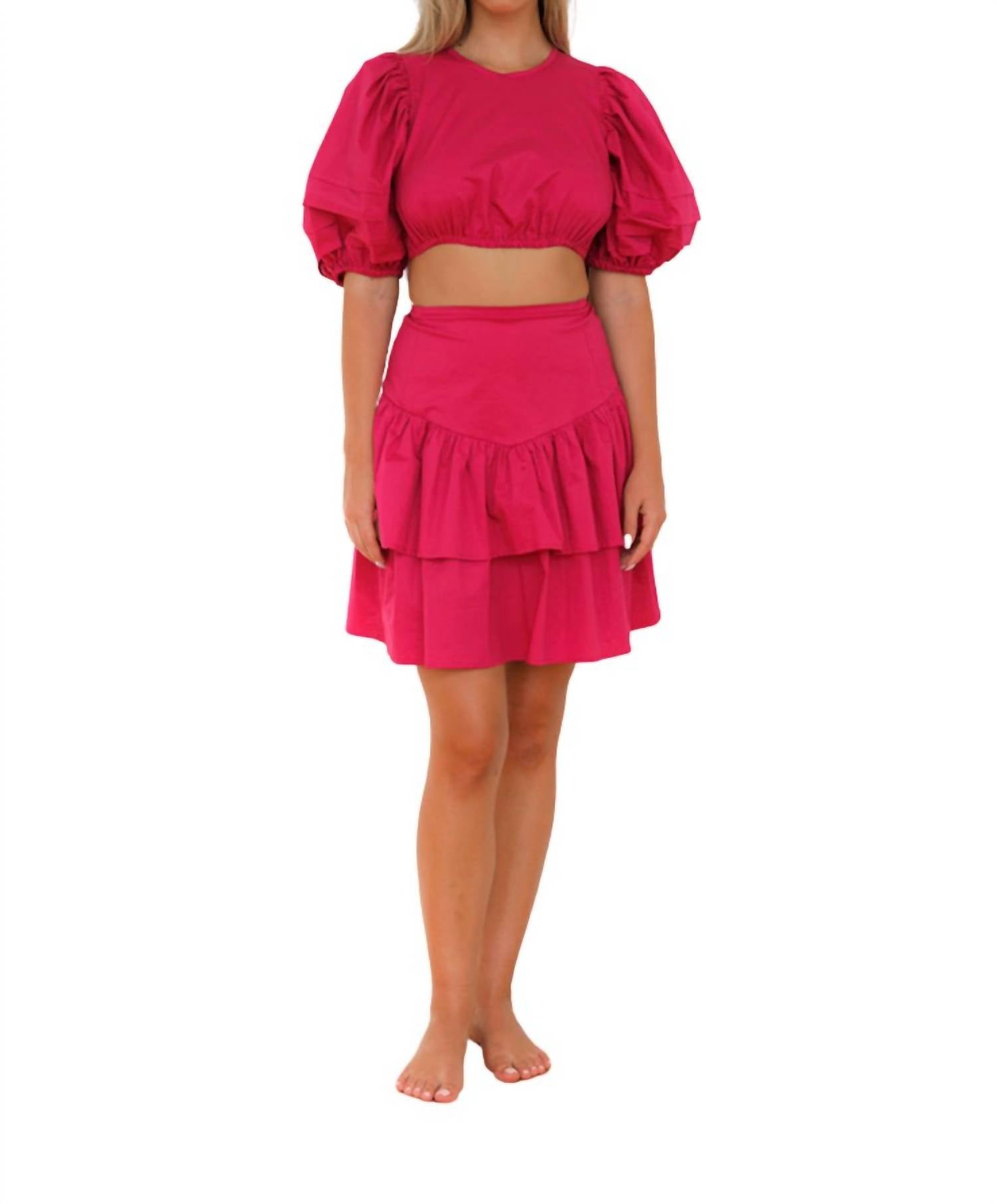 Monica Nera Mia Crop Top In Fuchsia In Pink