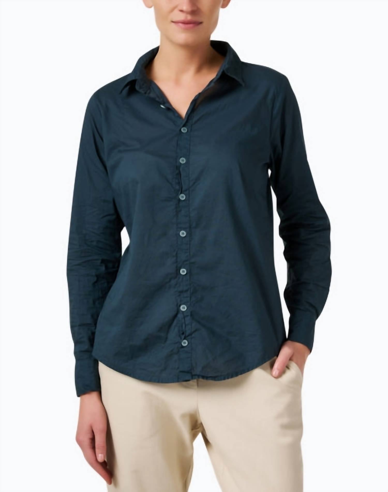 Cp Shades Romy Cotton Blouse In Marine Navy In Multi