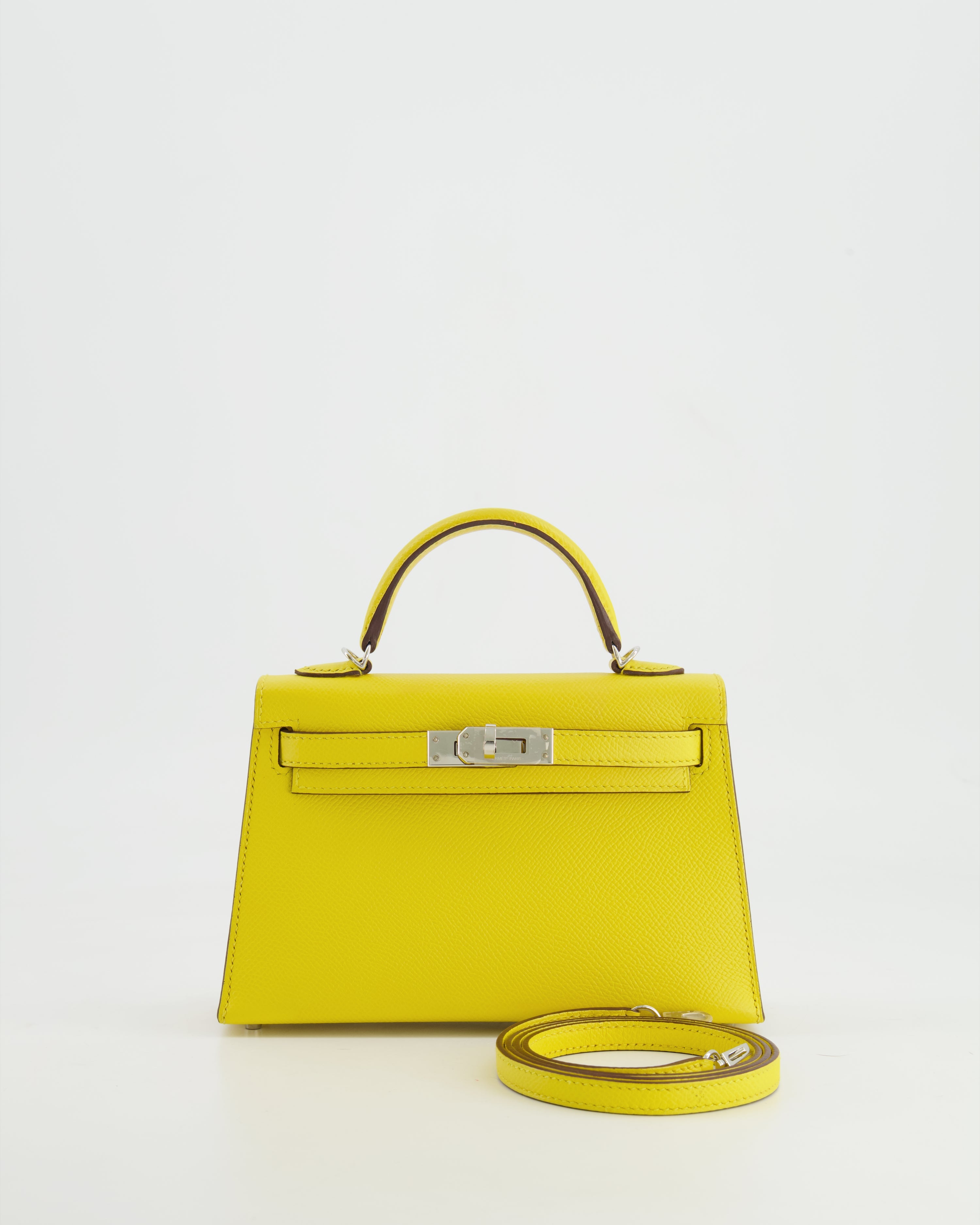 Hermes Hermès Mini Kelly Ii 20cm Bag In Jaune De Naples Epsom Leather With Palladium Hardware In Yellow