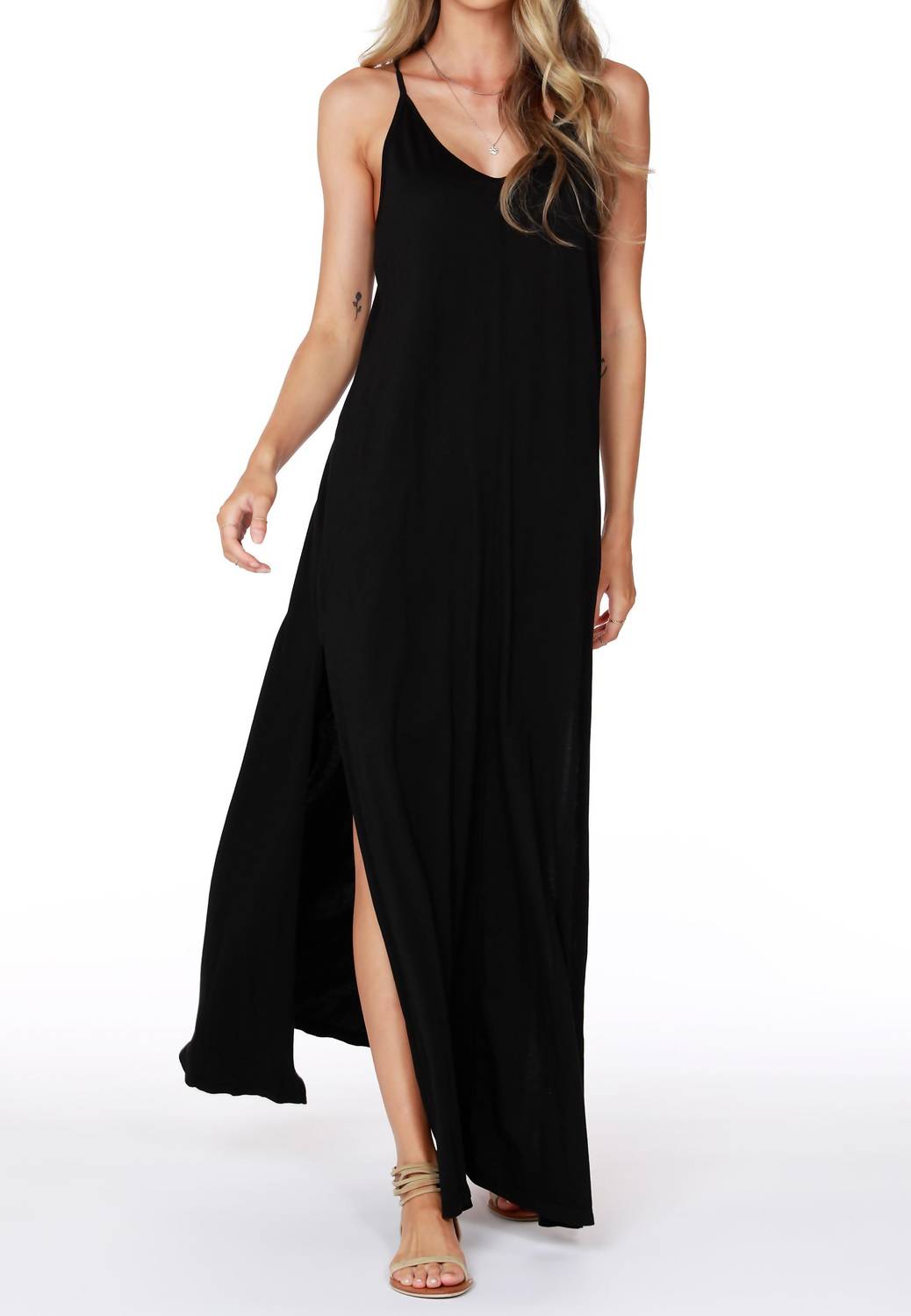 Bobi Cami Maxi Dress In Black