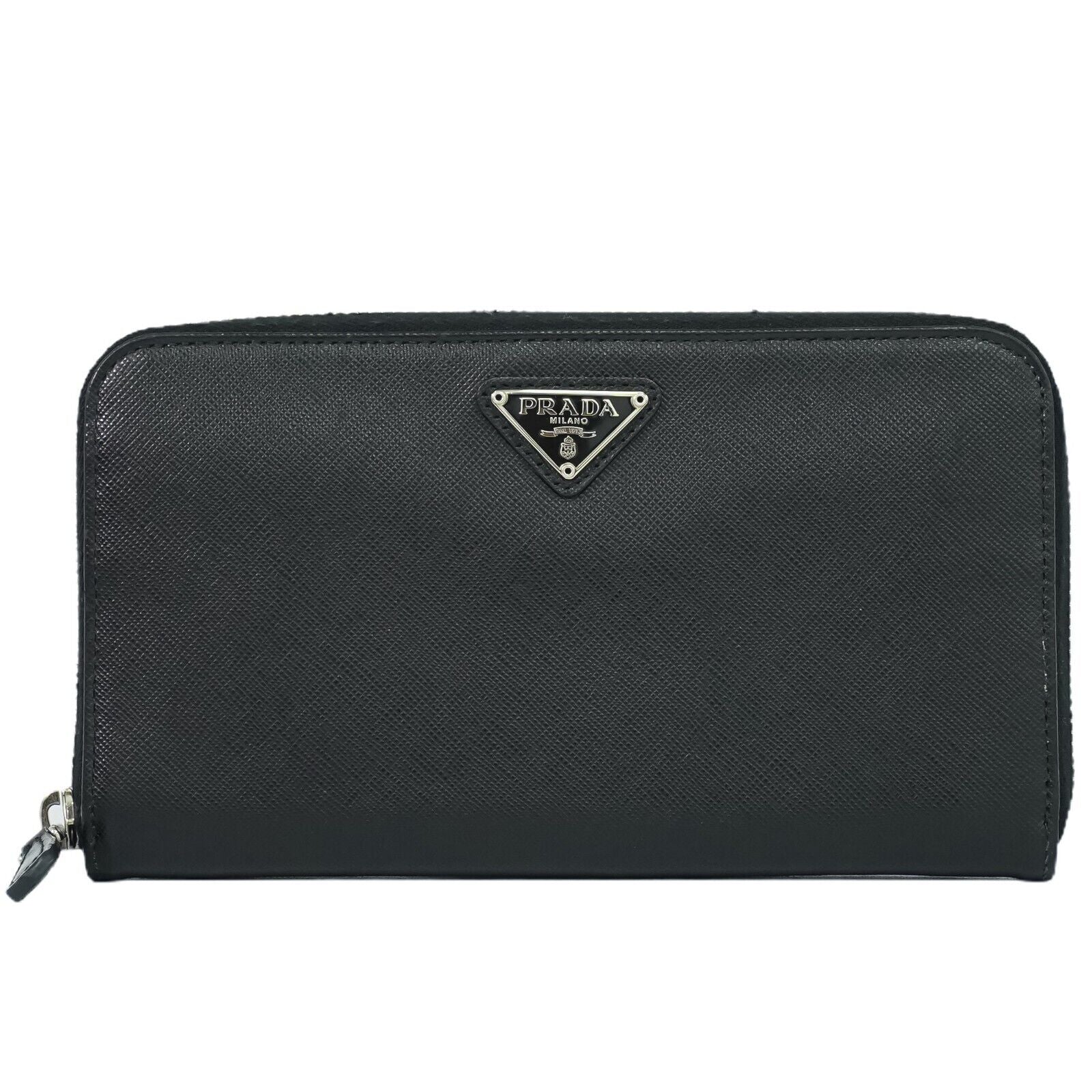 Shop Prada Saffiano Leather Wallet () In Black