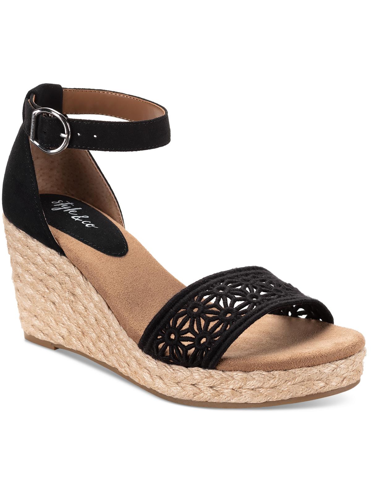 Shop Style & Co Shirleyy Womens Faux Suede Platform Wedge Sandals In Multi