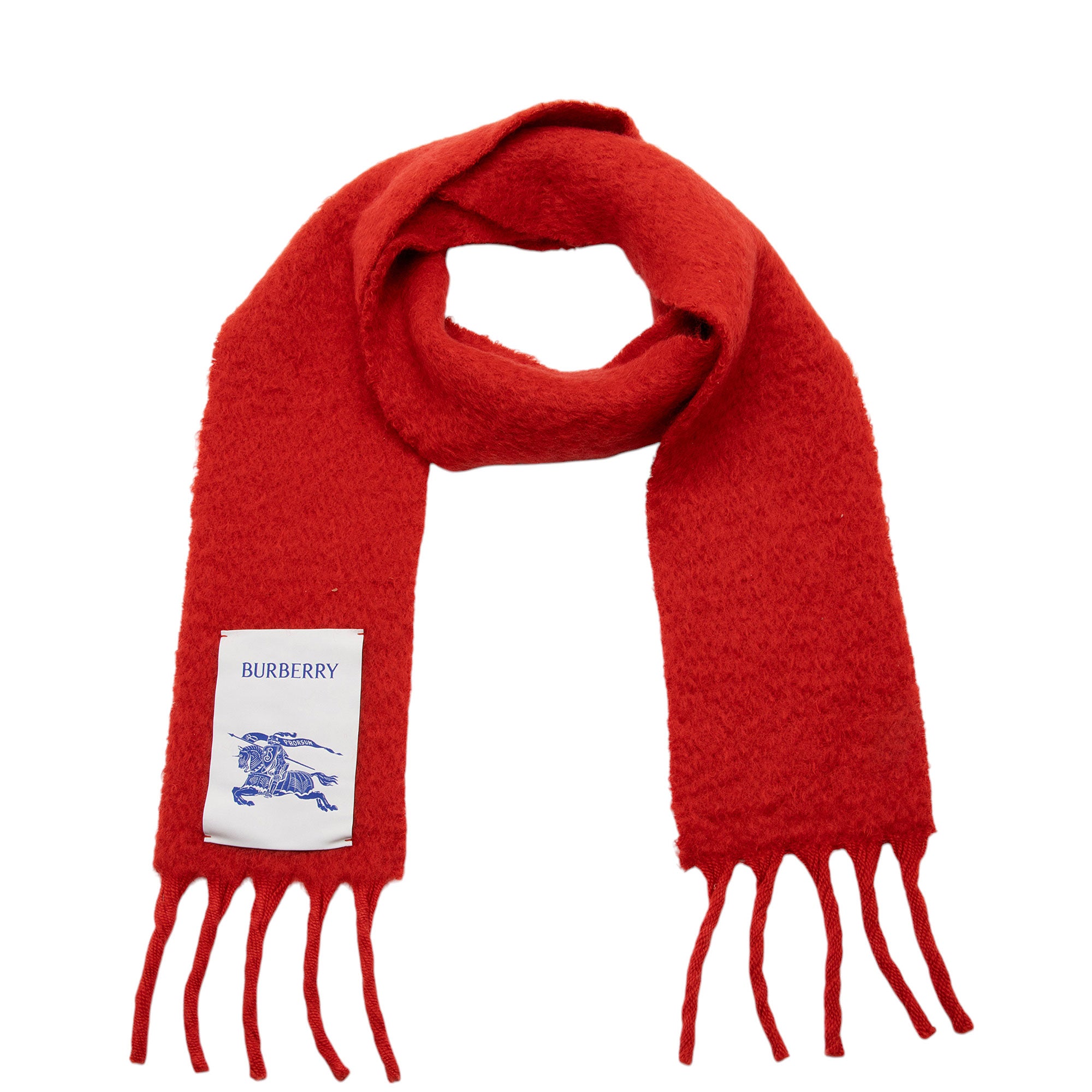 Burberry Wool Skinny Fringe Scarf