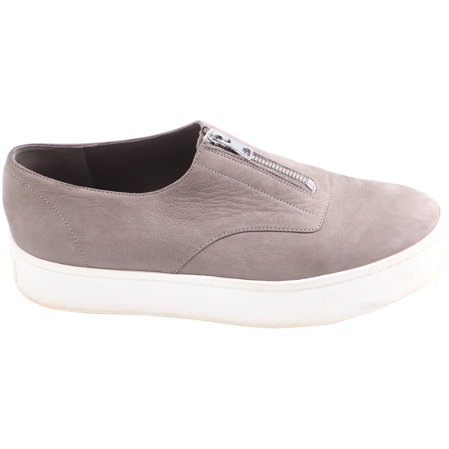 image of Vince Warner Low Top Platform Sneakers in Grey Leather