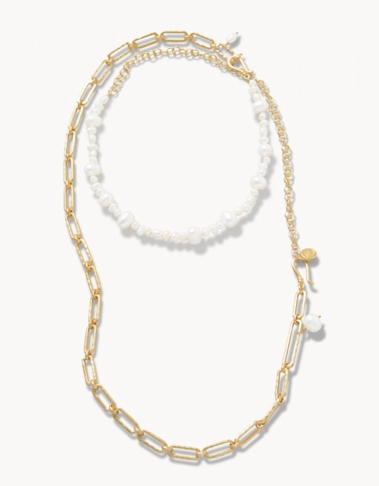 Shop Spartina 449 Switch Necklace - 36" In Pearl In Silver