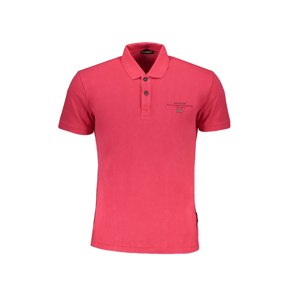 Shop Napapijri Cotton Polo Men's Shirt In Pink