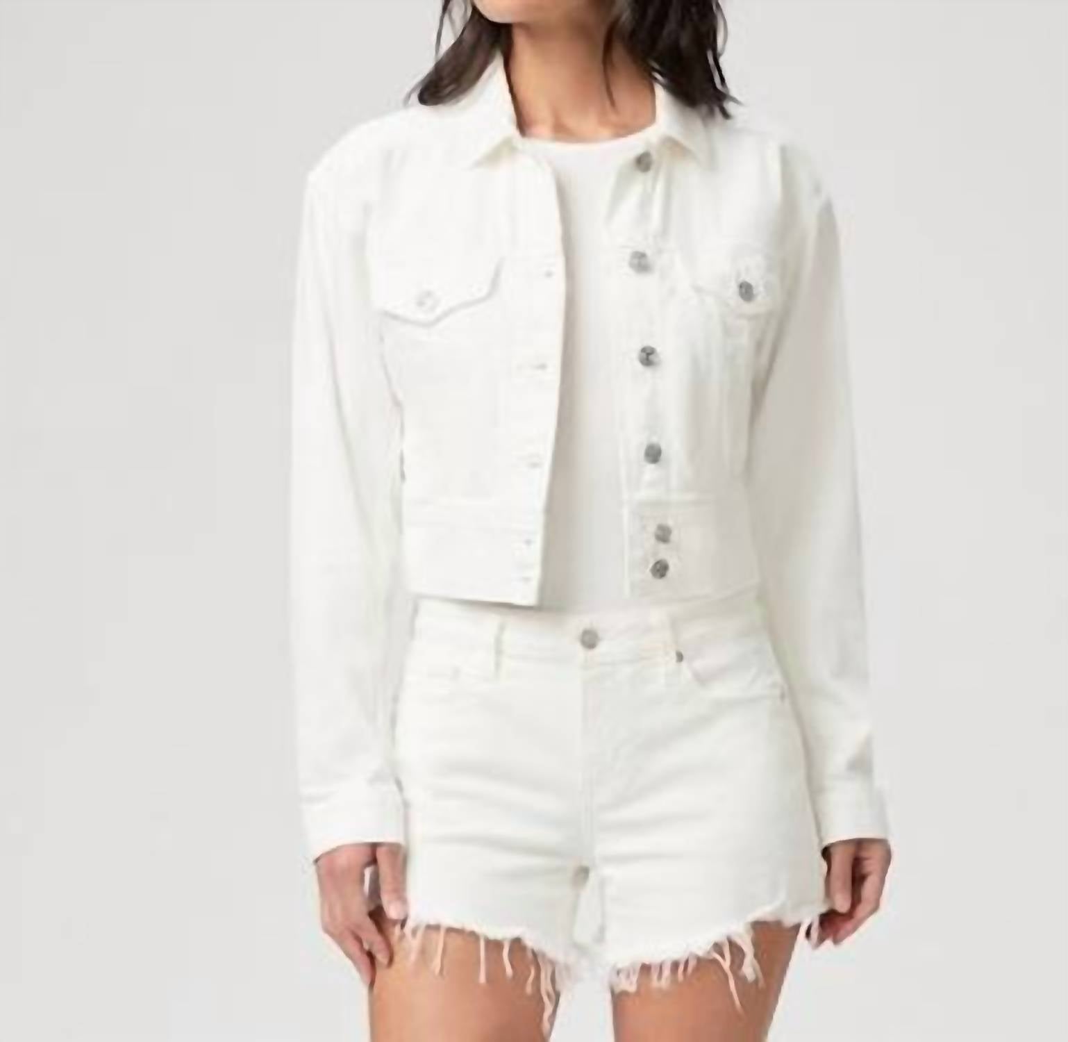 Shop Paige Bree Jacket In Tonal Ecru In White