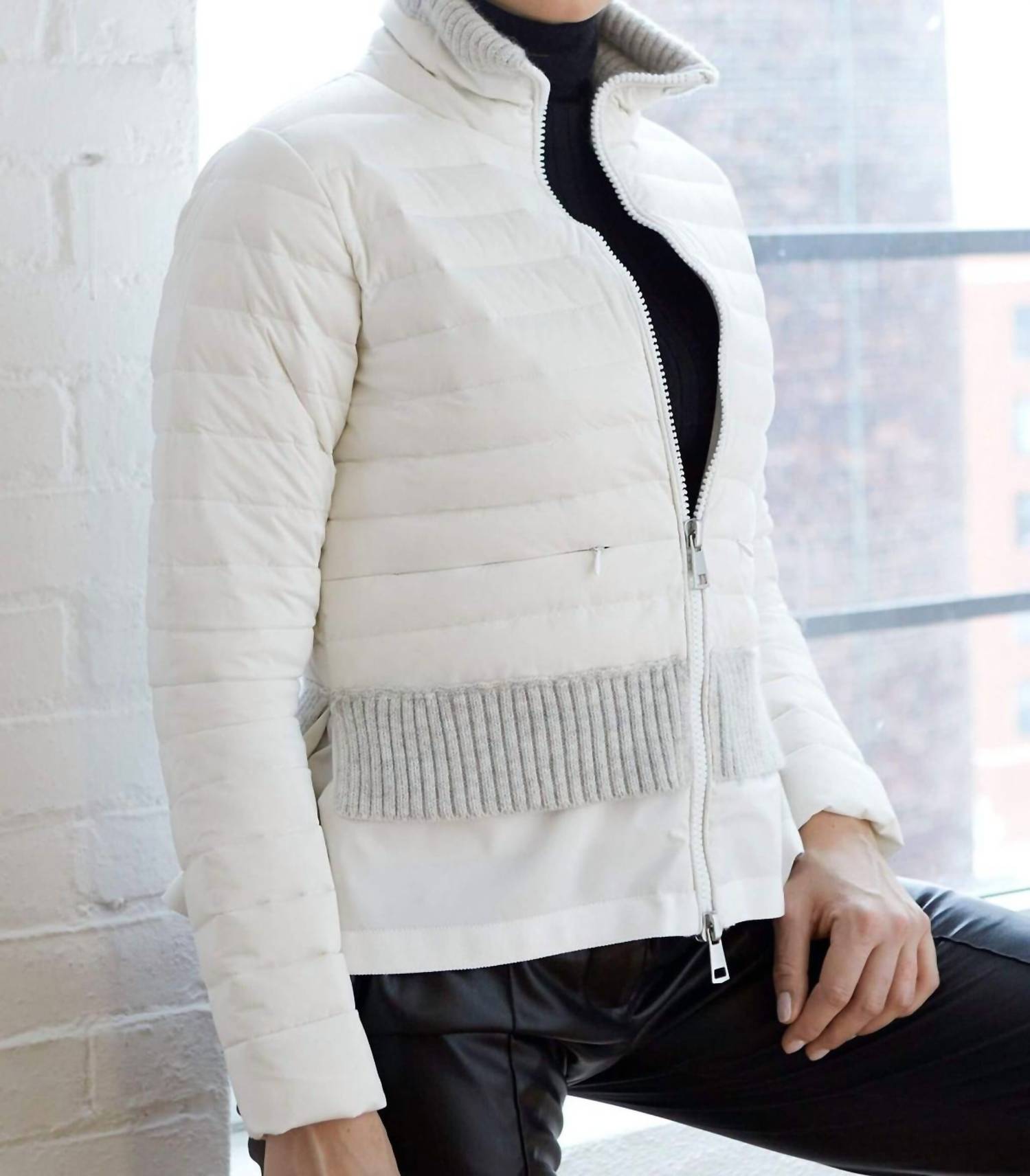 Shop Adroit Atelier Lilly Lightweight Quilted Down Jacket In Marshmallow In White
