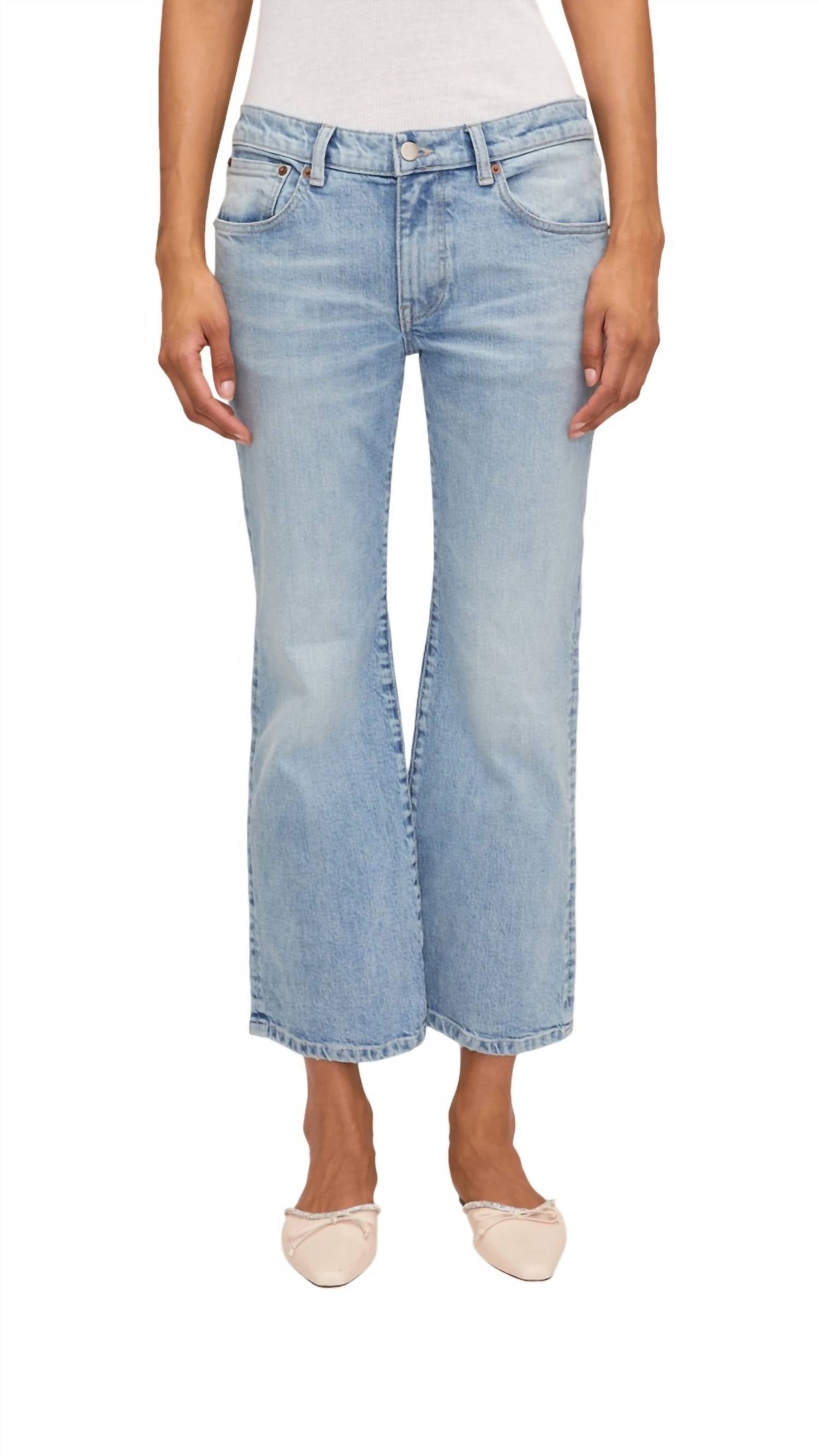 Marissa Webb Cal Low Rider Jeans In Light Blue Vintage Wash In Multi