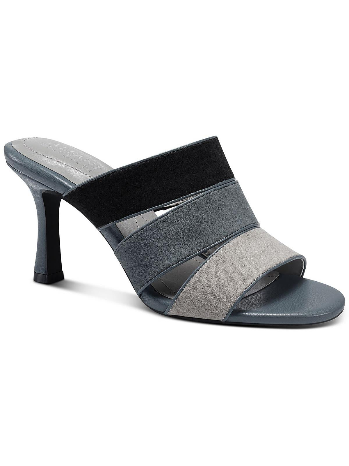 Alfani Westi Womens Faux Suede Mule Sandals In Grey