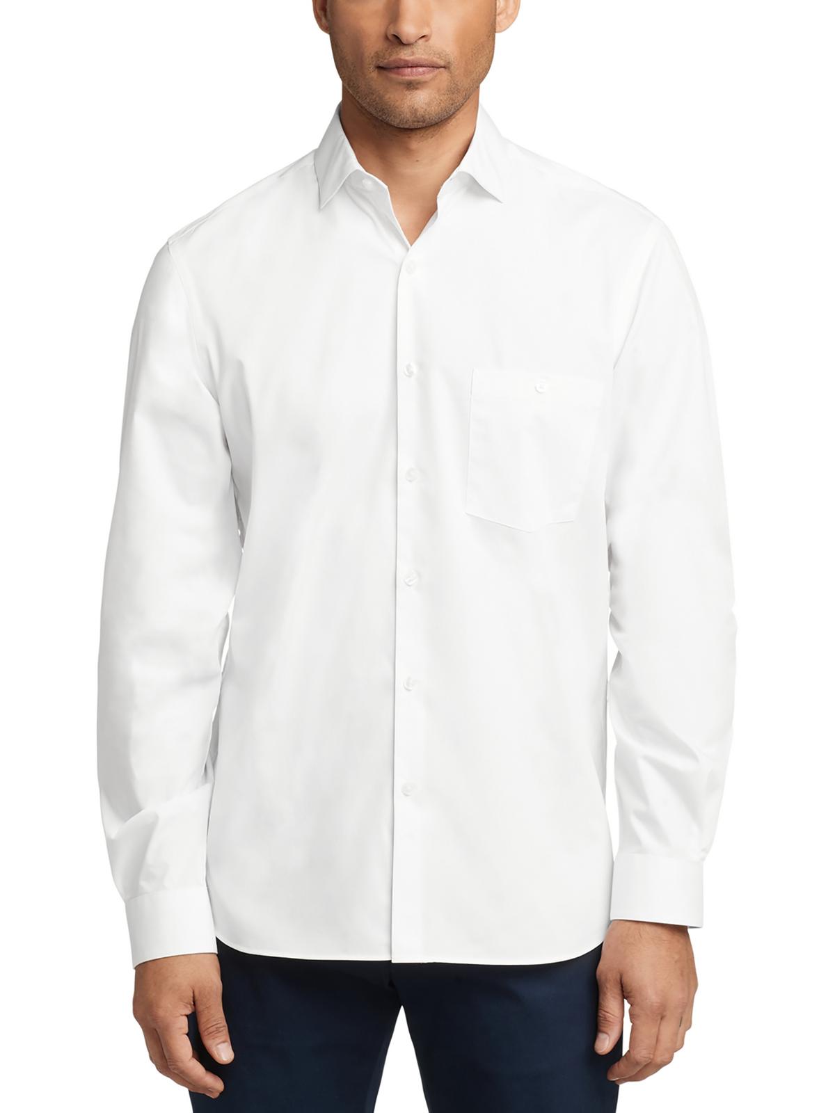 Van Heusen Poplin Solid Short-sleeve Dress Shirt In White