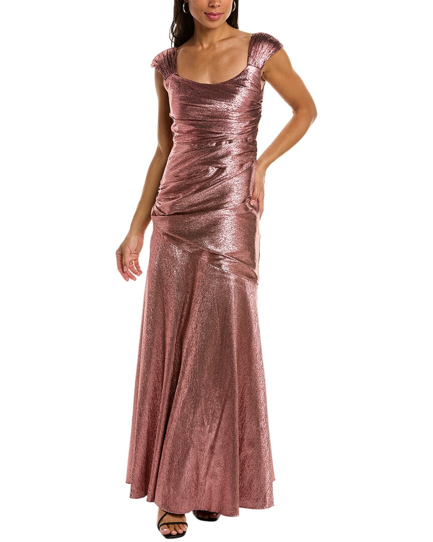 Theia Santana Silk-blend Gown In Red