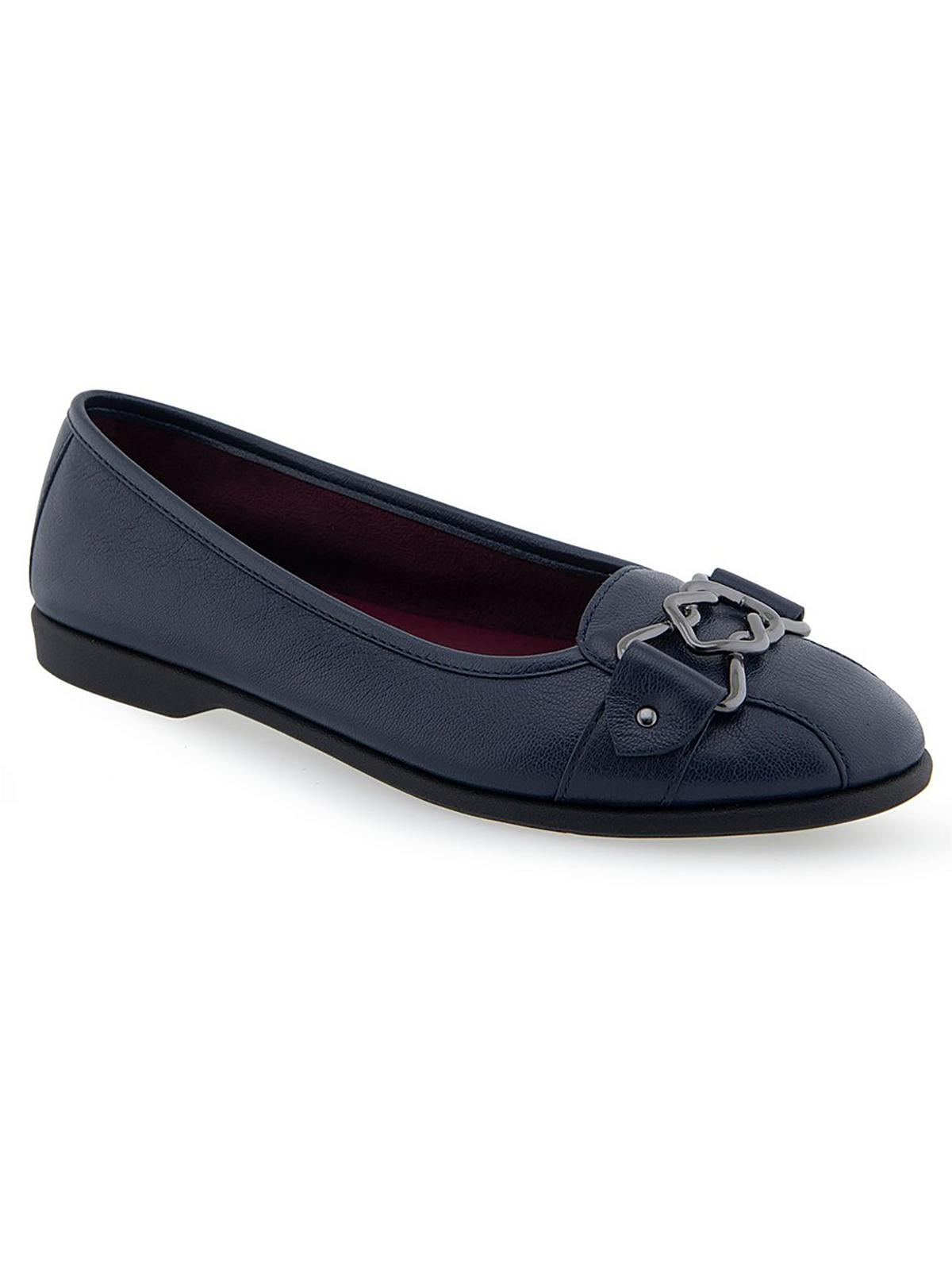 Shop Aerosoles Bia Womens Leather Slip-on Loafers In Blue
