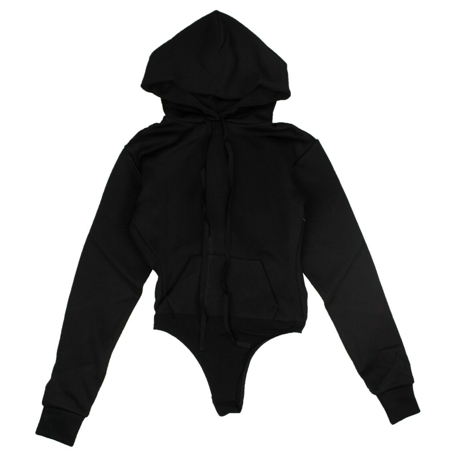 Ben Taverniti Unravel Project Ribbed Hooded Bodysuit - Black