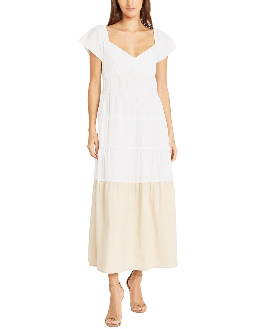 Donna Morgan Poplin Midi Dress In White