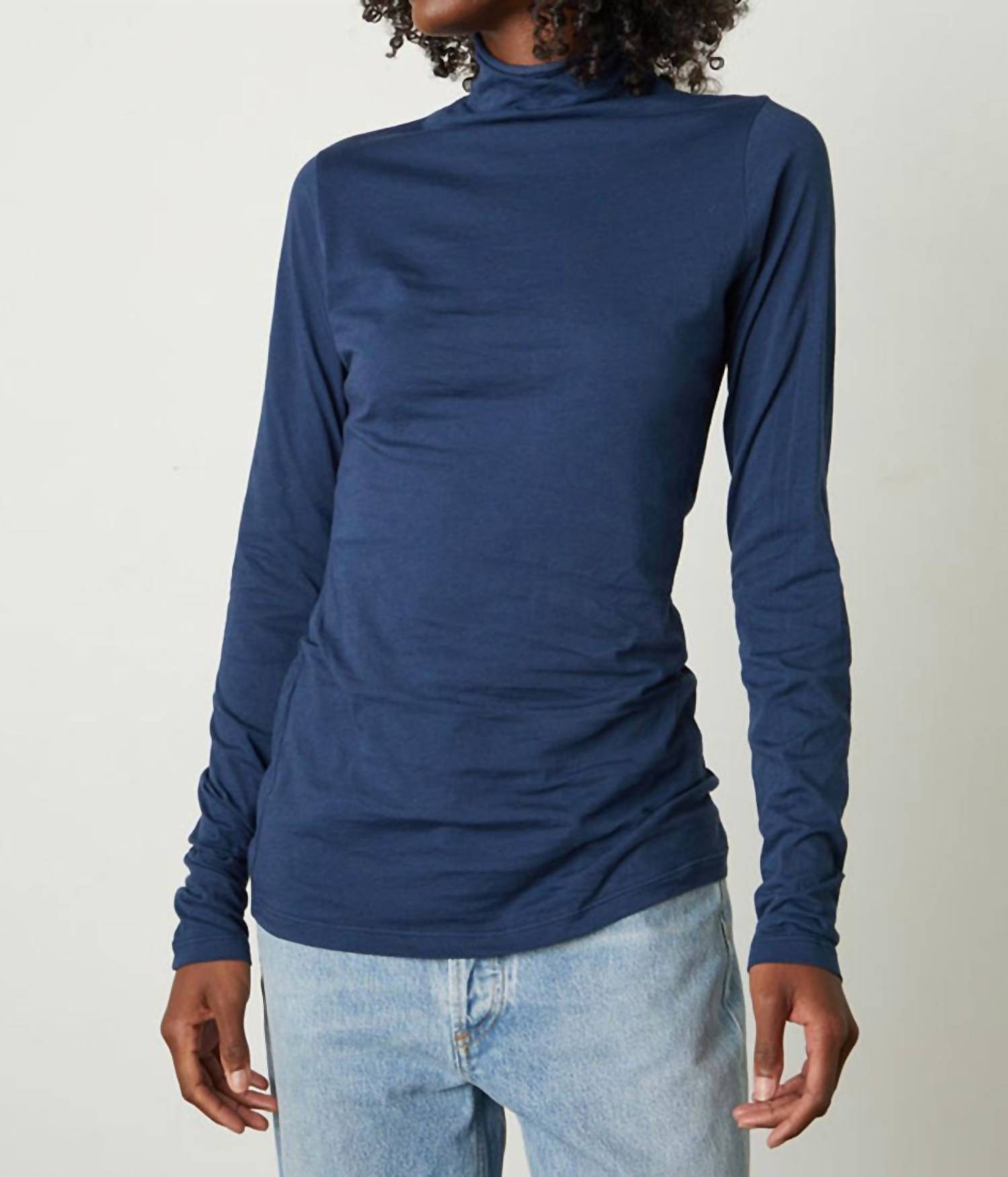 Velvet By Graham & Spencer Talisia Gauzy Whisper Classics Top In Midnight In Blue