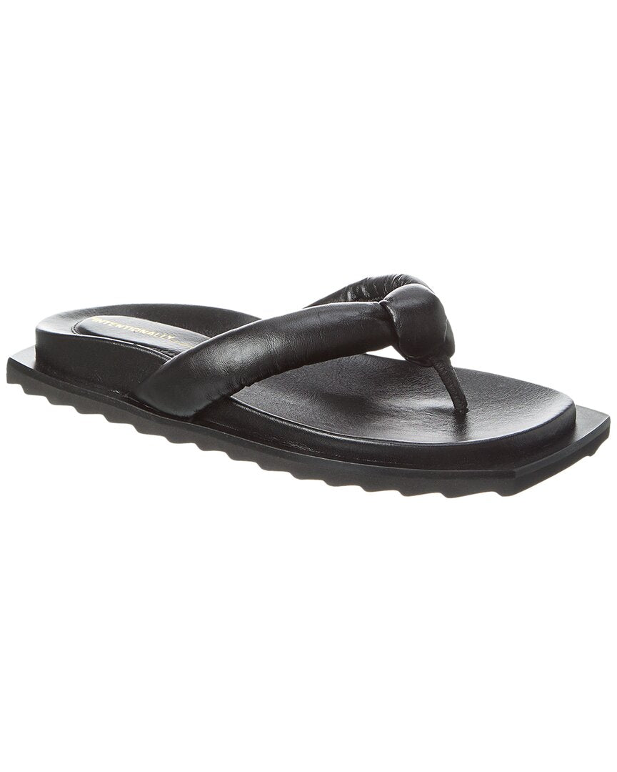 Shop Intentionally Blank Goody Leather Sandal In Black