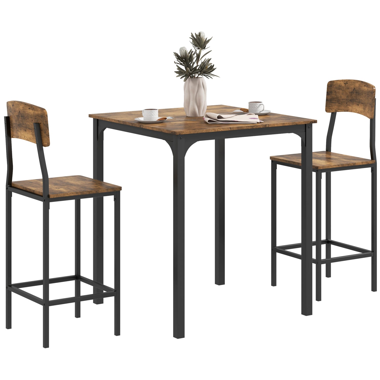 Streamdale Industrial 3-Piece Bar Table and Chairs Set