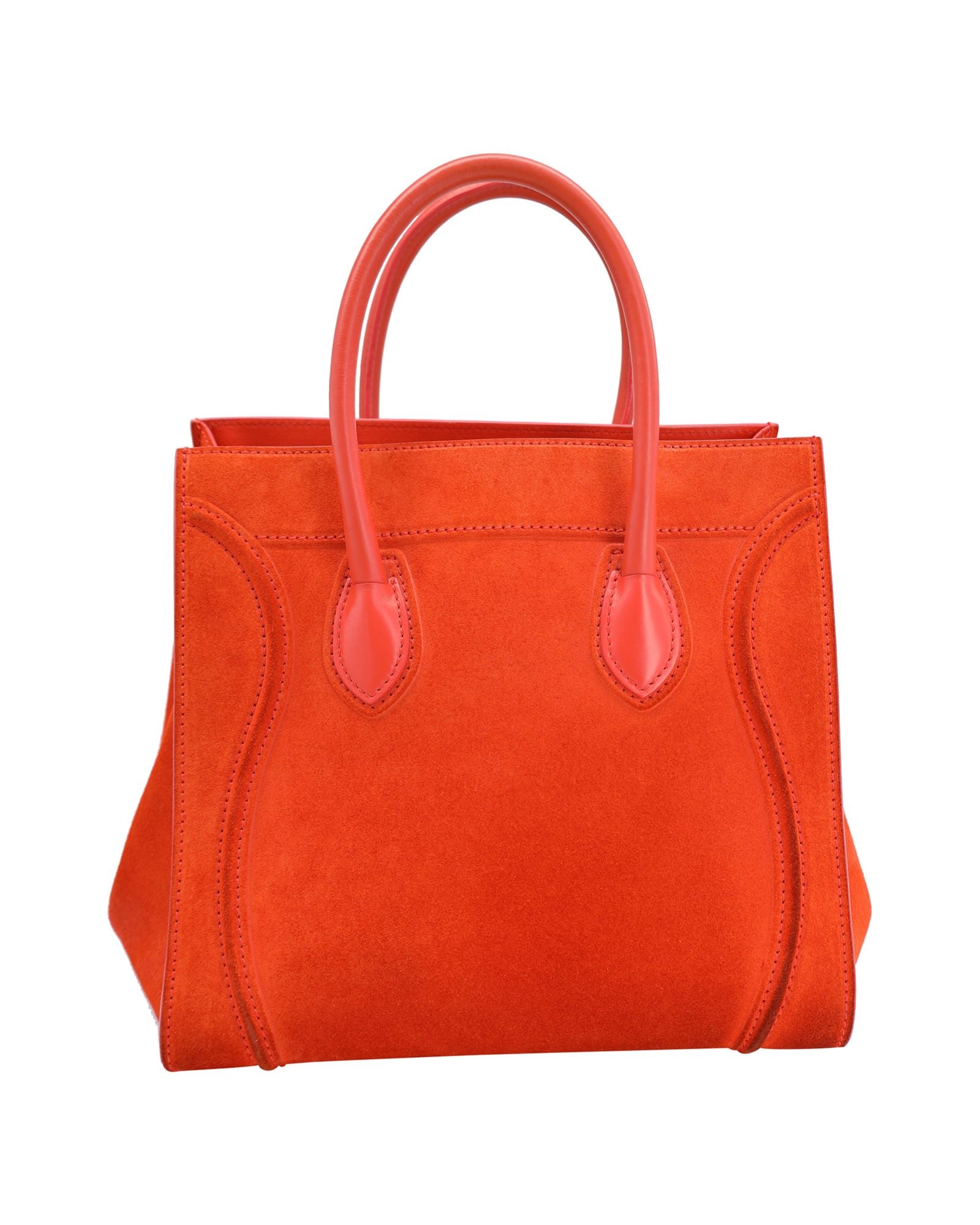 Image of Celine Luggage Phantom Medium Bag in Orange Suede