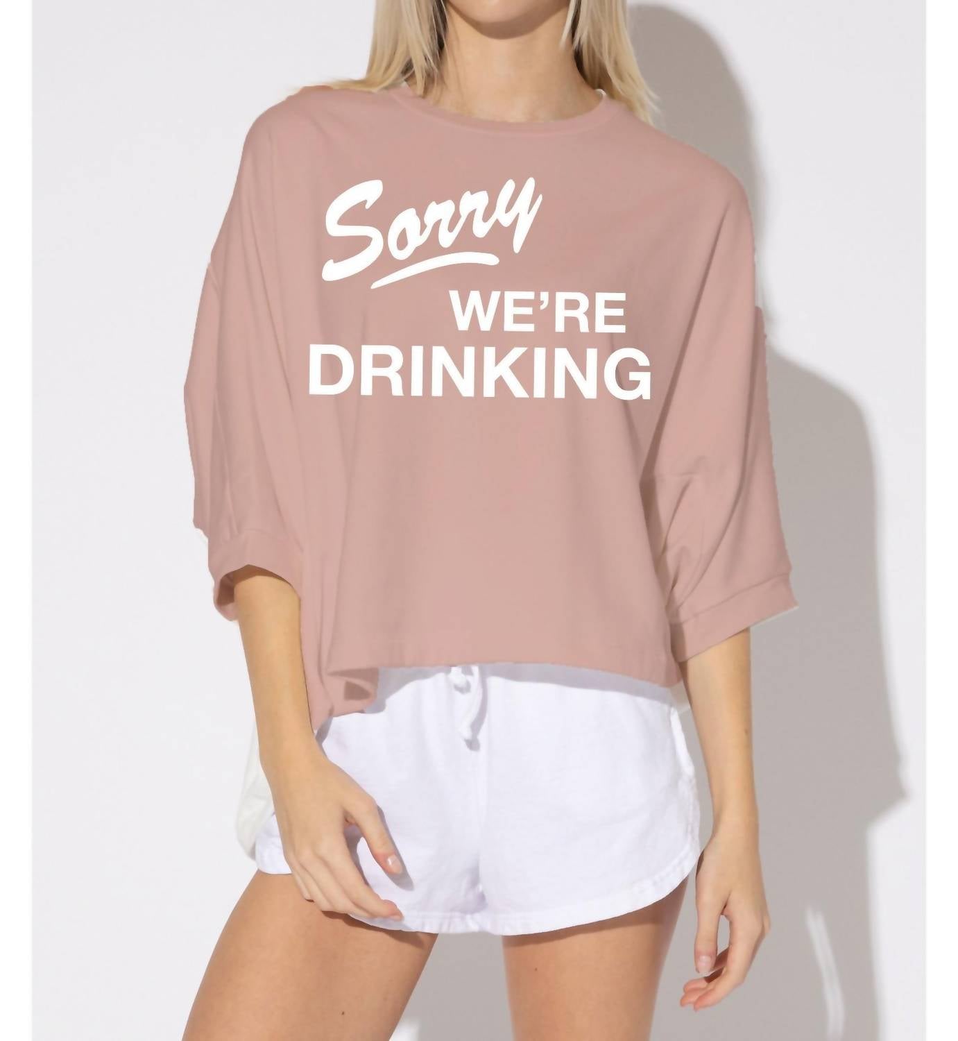 Shop Suburban Riot Sorry We're Drinking Sweatshirt In Light Pink