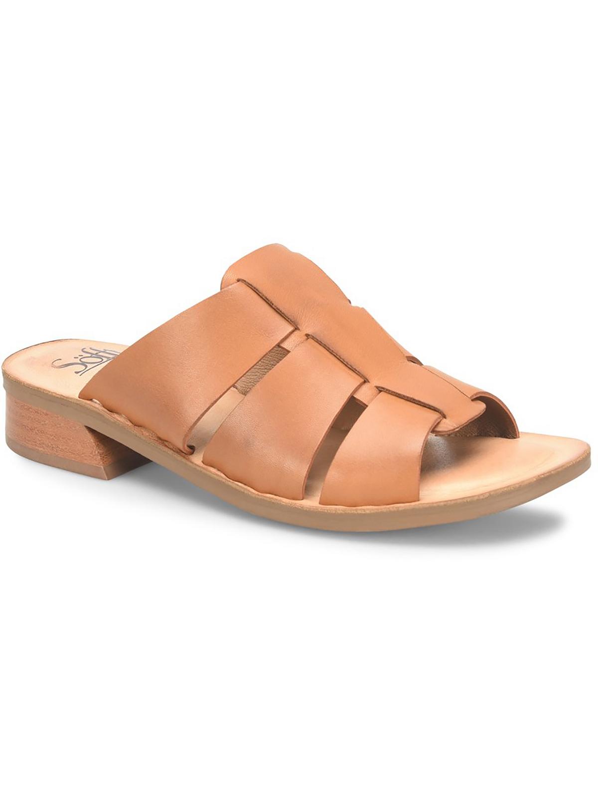 Shop Söfft Almeda Womens Leather Slip-on Slide Sandals In Brown