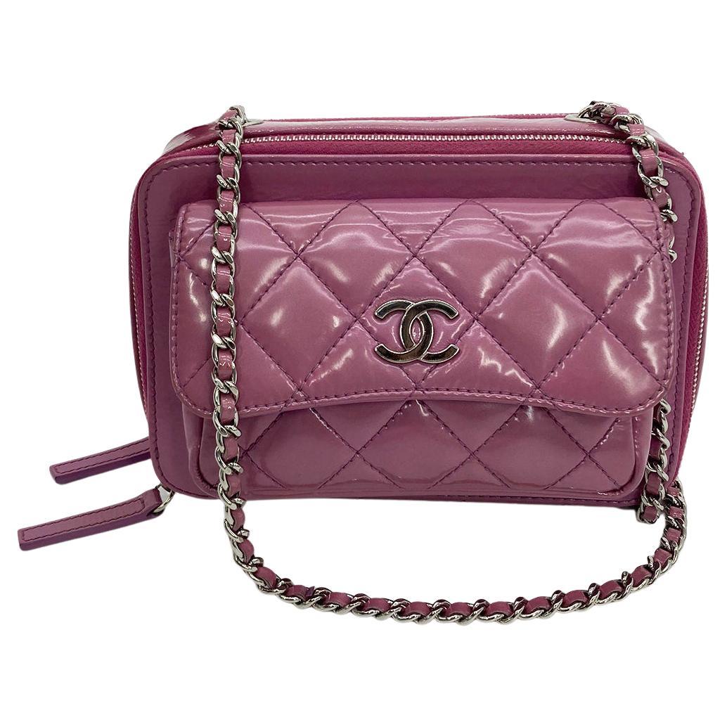 image of Chanel Purple Patent Pocket Box Camera Case