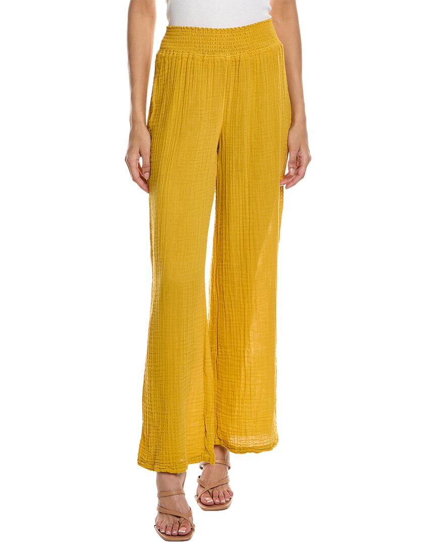 Shop Michael Stars Susie High-rise Wide Leg Pant In Yellow
