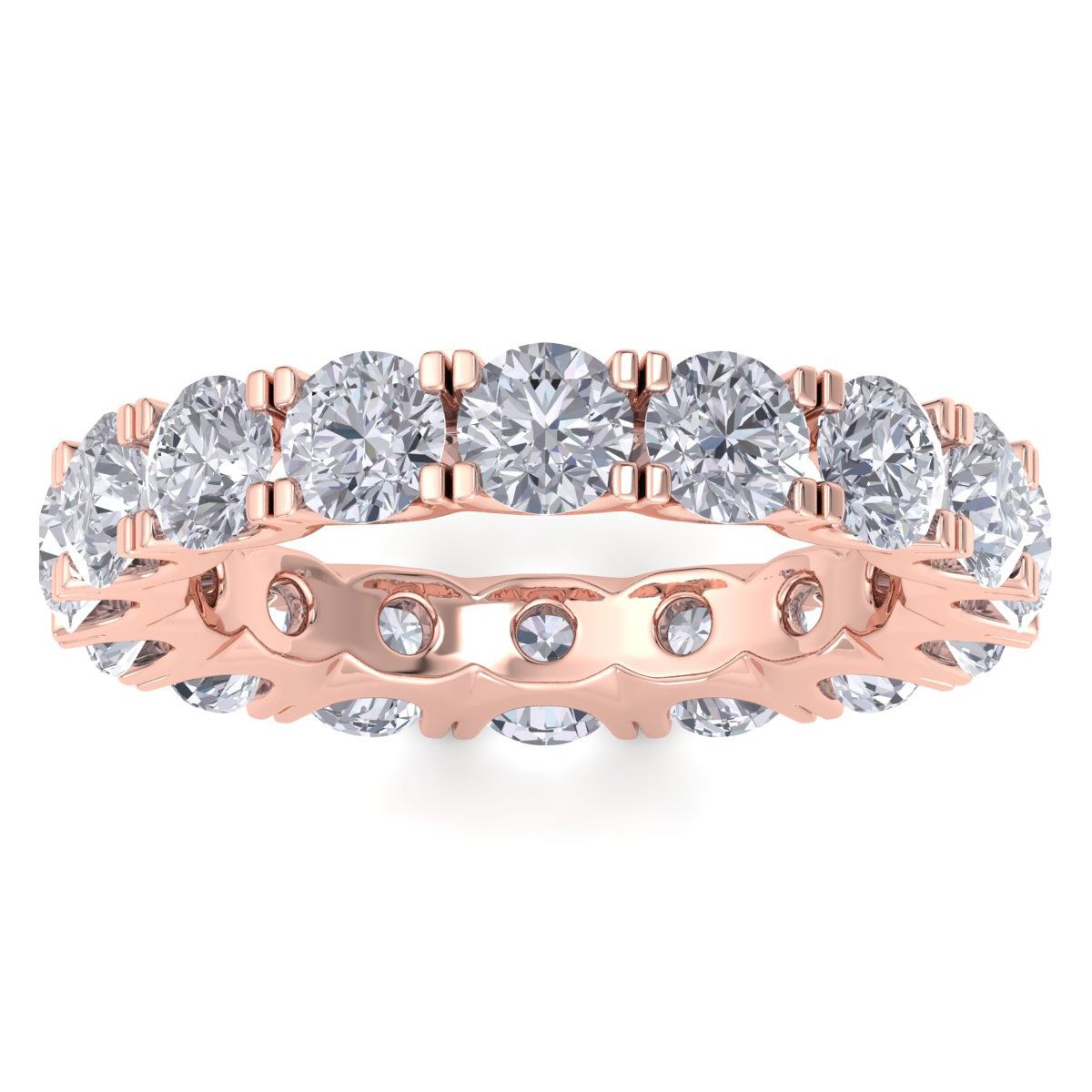 Shop Sselects 14 Karat Rose Gold 3 3/4 Carat Lab Grown Diamond Eternity Ring In Multi