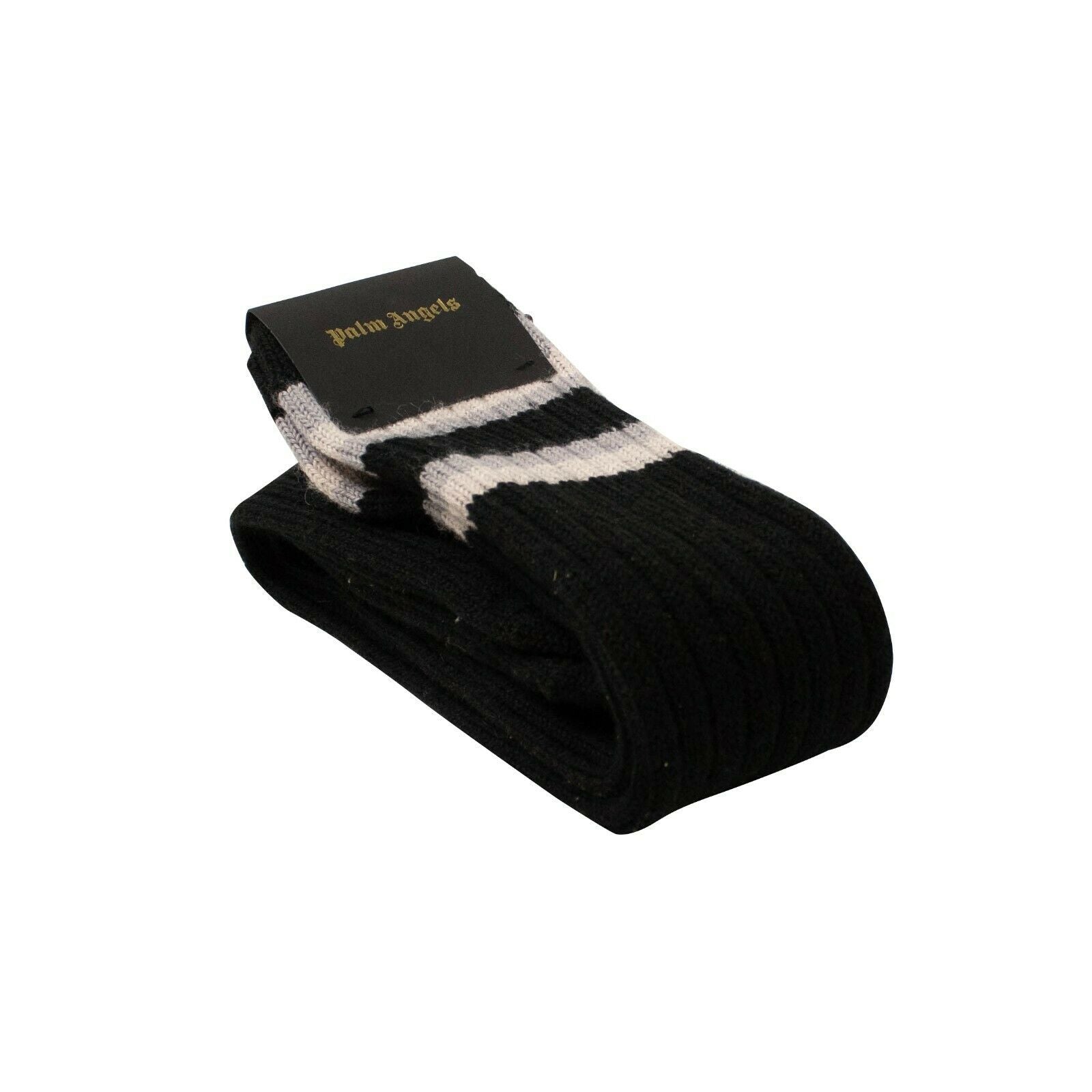 Palm Angels Black Ribbed Knit Knee High Socks