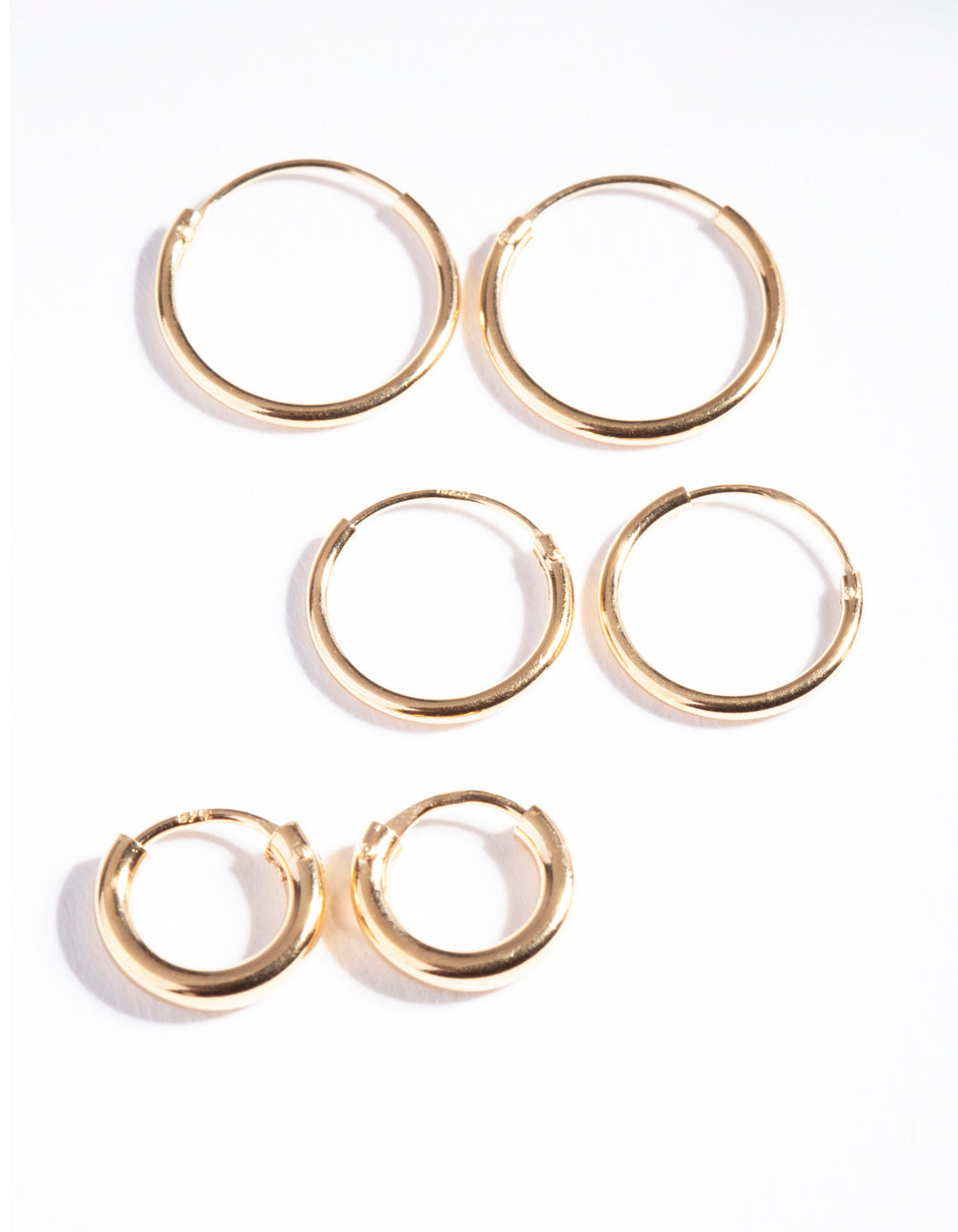 Lovisa Premium Gold Plated Sterling Silver Mix Thick Hoop Earring Pack In Gold
