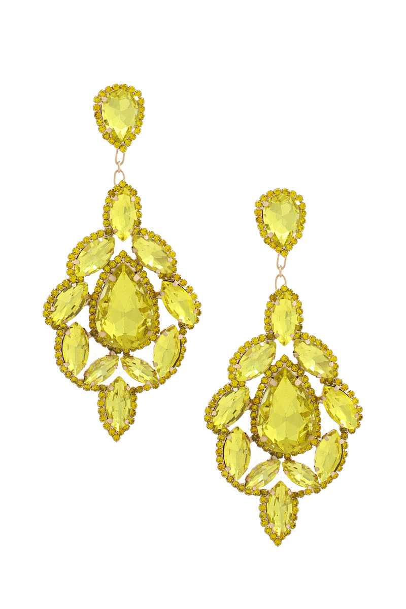 FASHNZFAB Women's Teardrop Rhinestone Dangle Earring