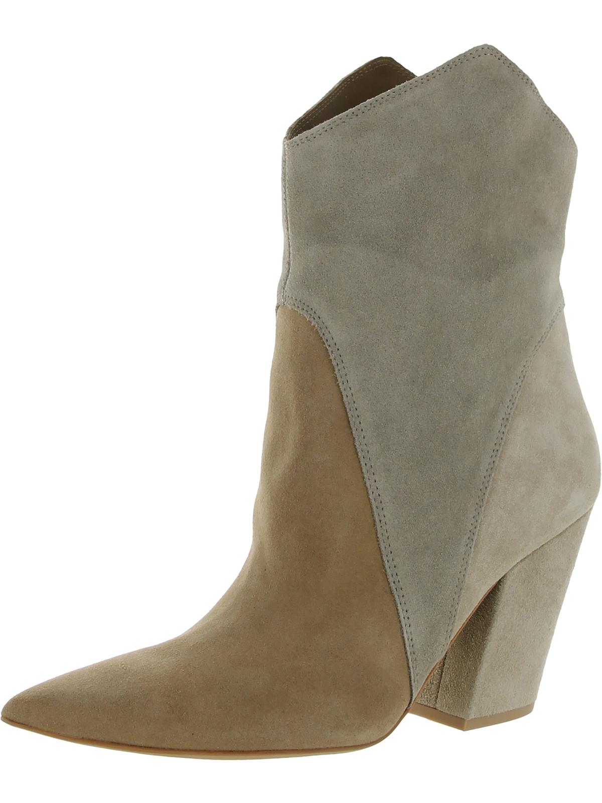 Shop Dolce Vita Nestly Womens Suede Two Tone Ankle Boots In Grey