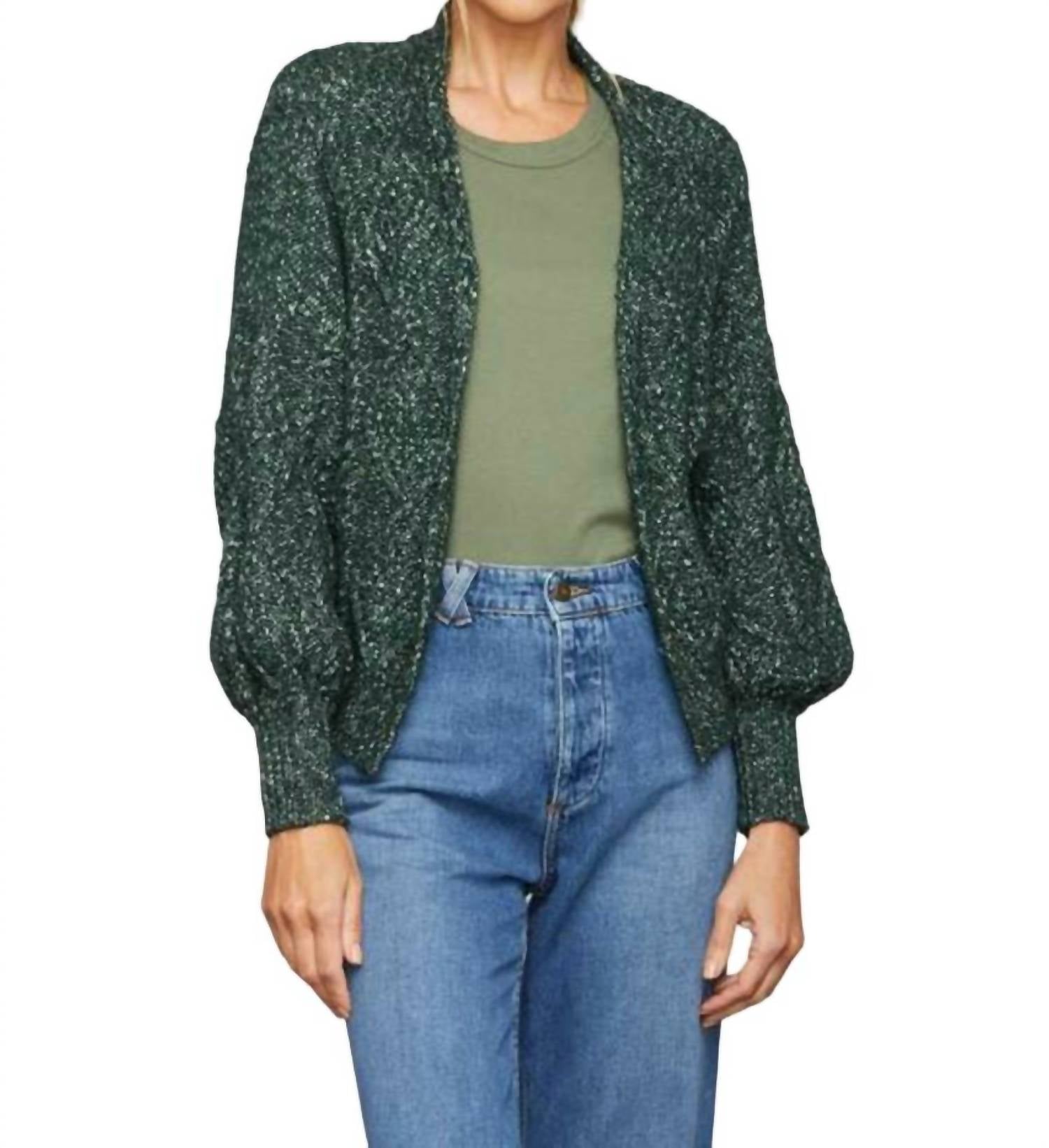 Sundays May Cardigan In Marled Forest In Green