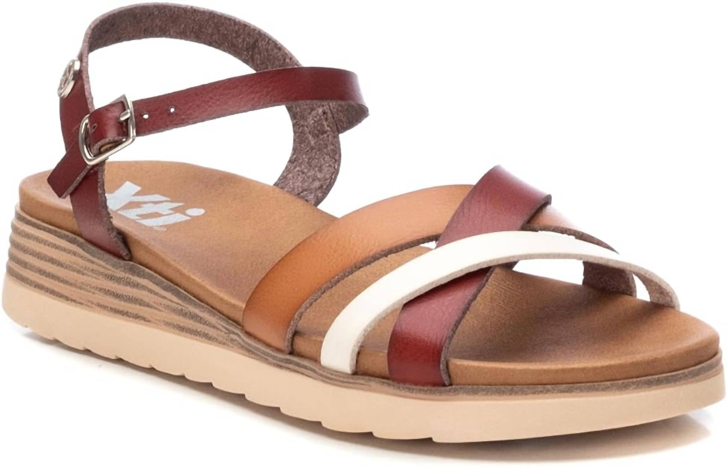 Xti Women's Low Wedge Strappy Sandals In Bronze In Multi