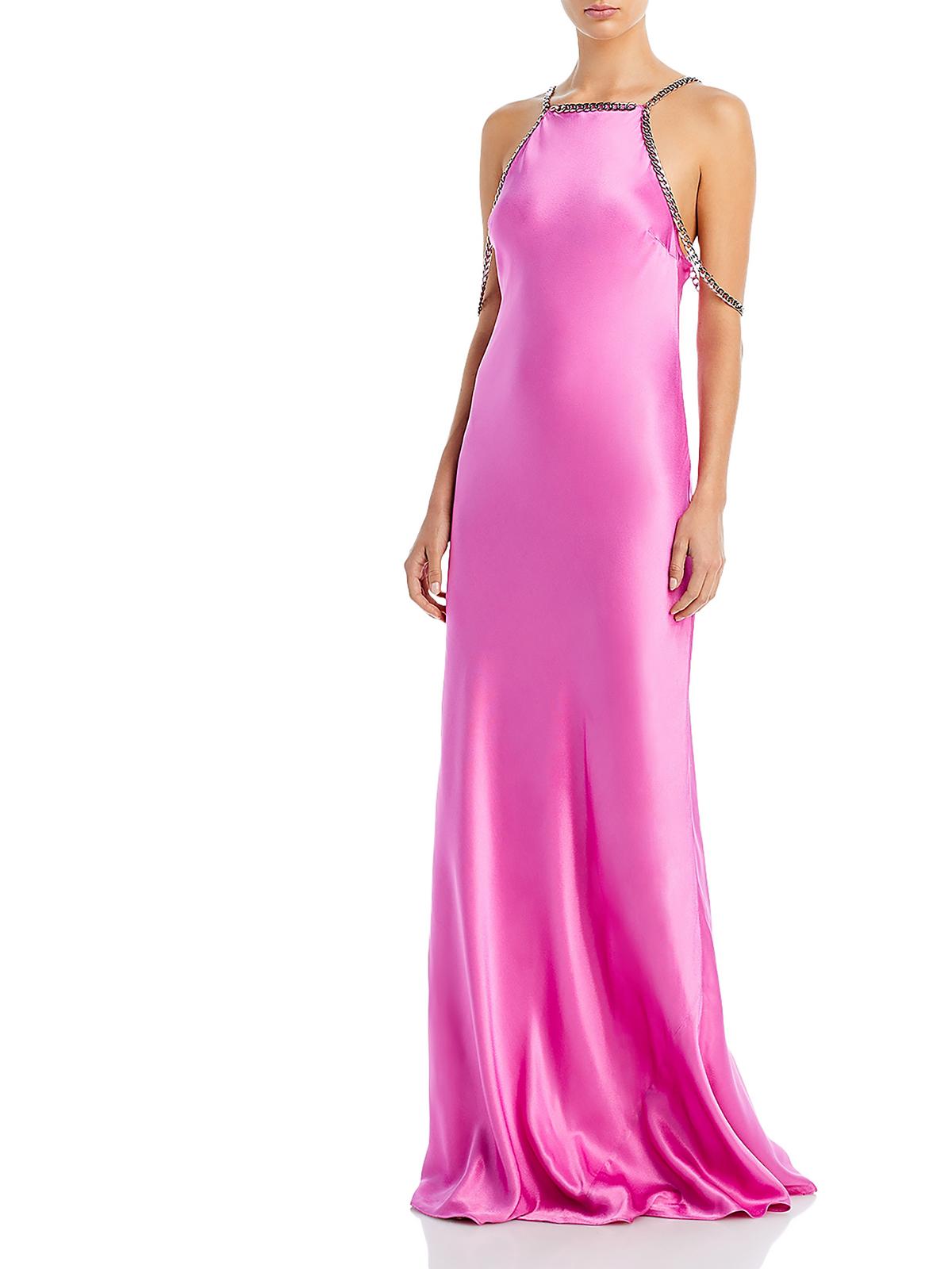 L Agence Womens Chain Viscose Evening Dress In Pink