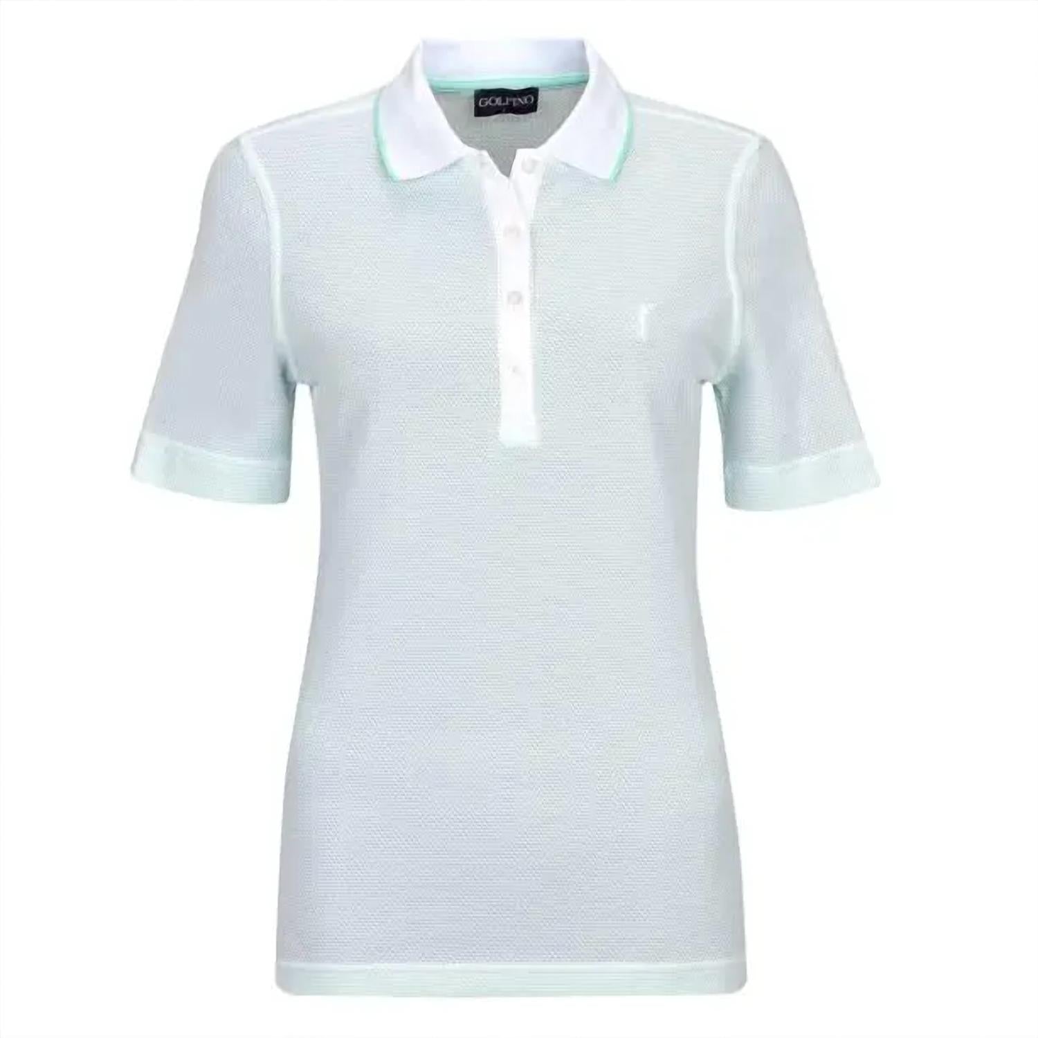 Shop Golfino Women's The Mercedes Short Sleeve Polo In Pale Spa In Green