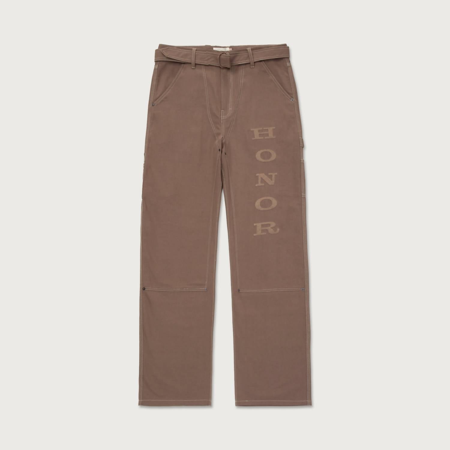 Shop Honor The Gift Men's Carpenter Belt Pant In Grey In Brown