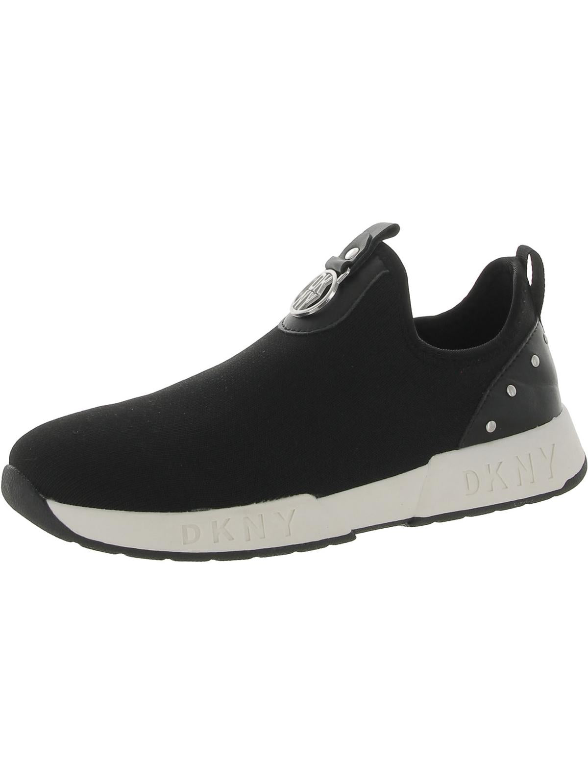 Shop Dkny Della Wedge Womens Manmade Sporty Casual And Fashion Sneakers In Black