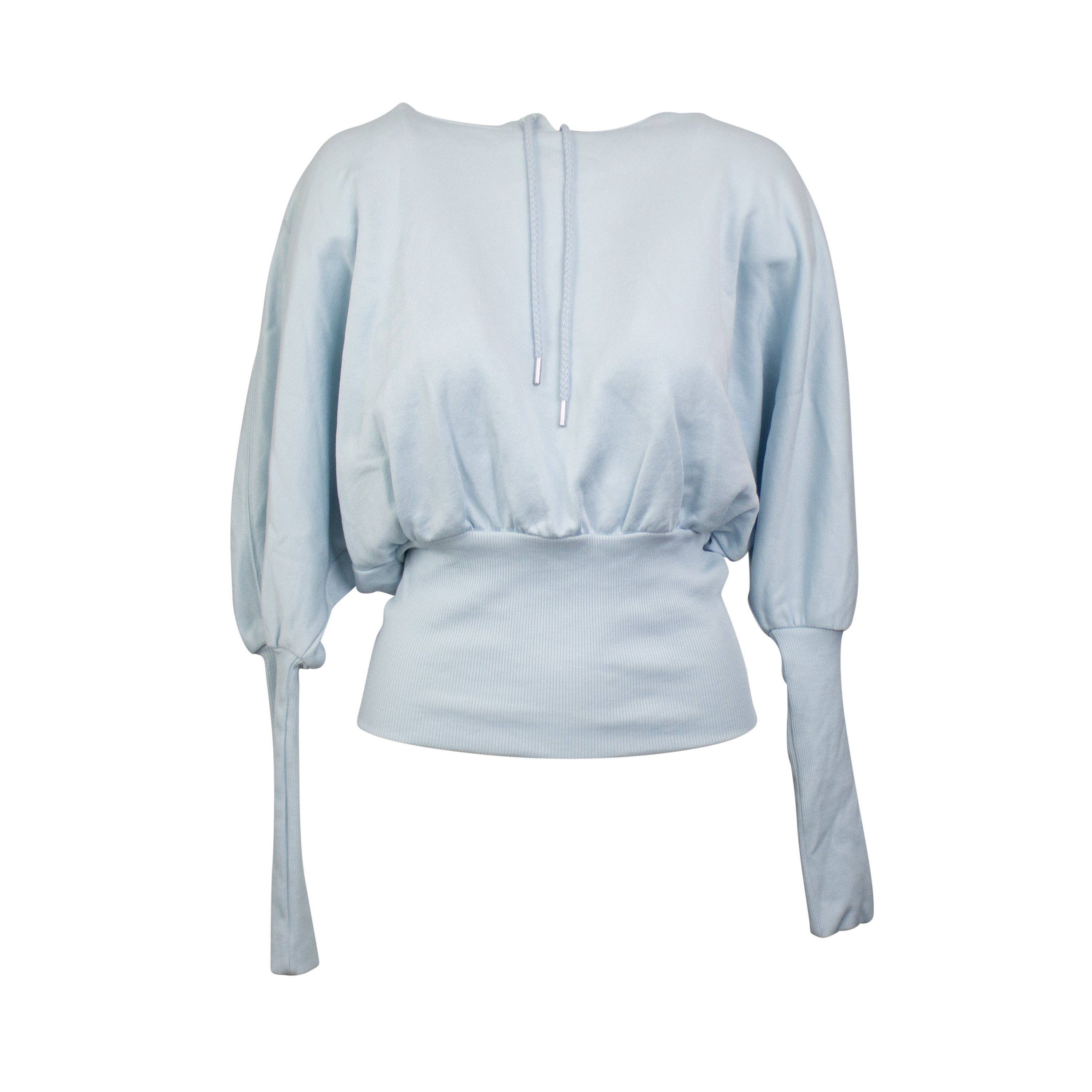 Opening Ceremony Dust Blue Satin And Fleece Hoodie