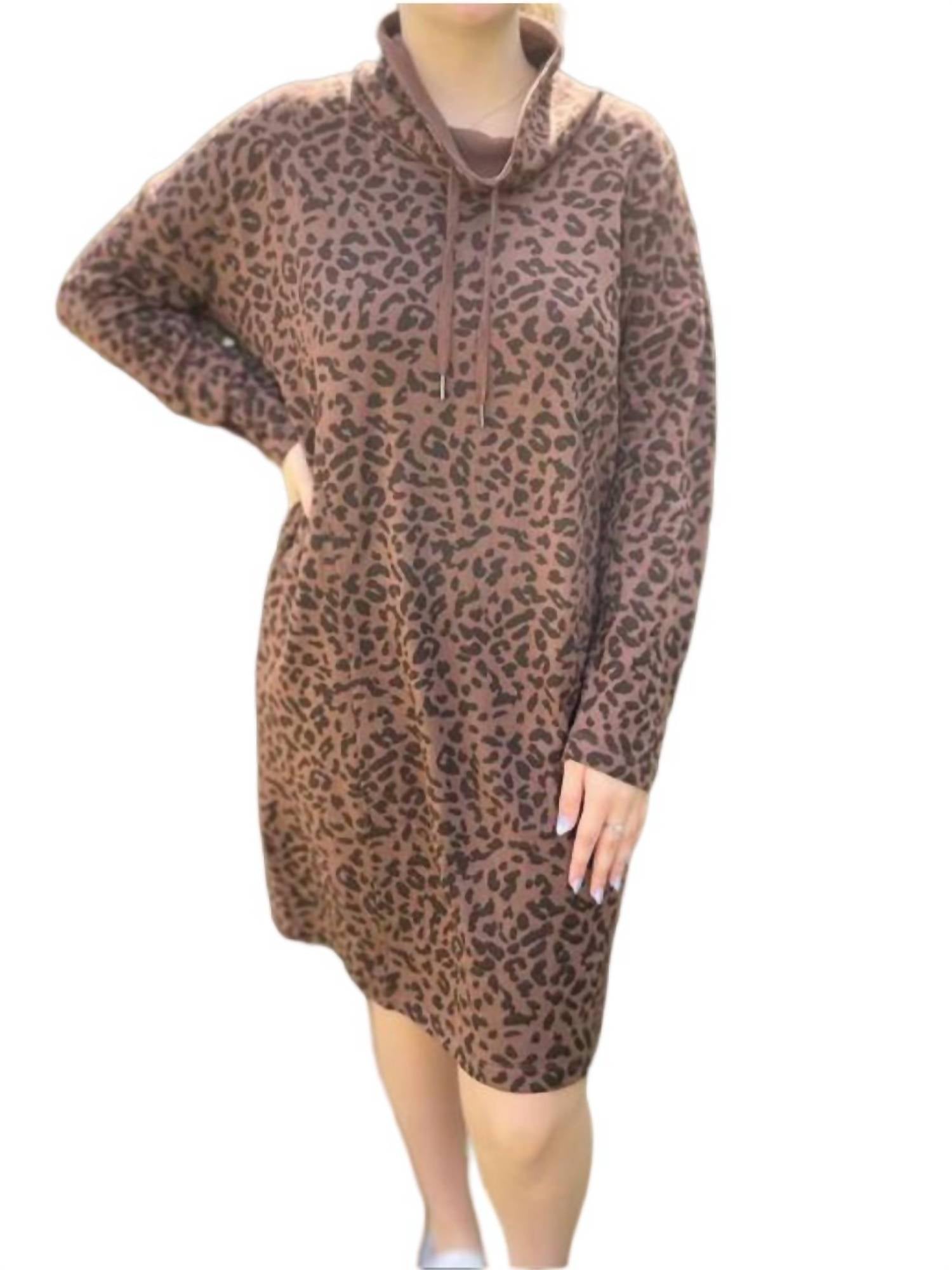 Shop Foil Roar Print Soft Dress In Brown Animal Print